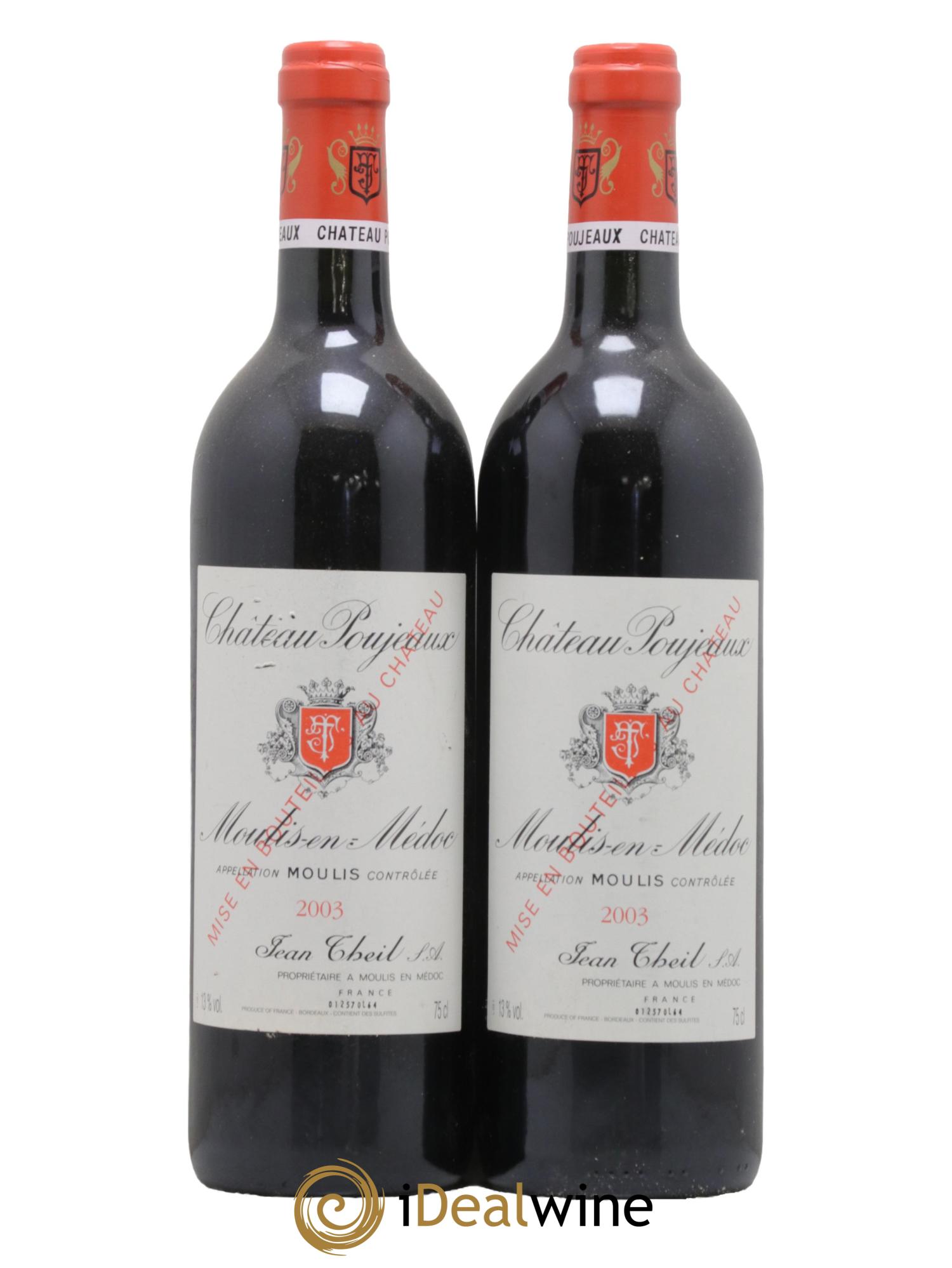 Château Poujeaux 2003 - Lot de 2 bouteilles - 0