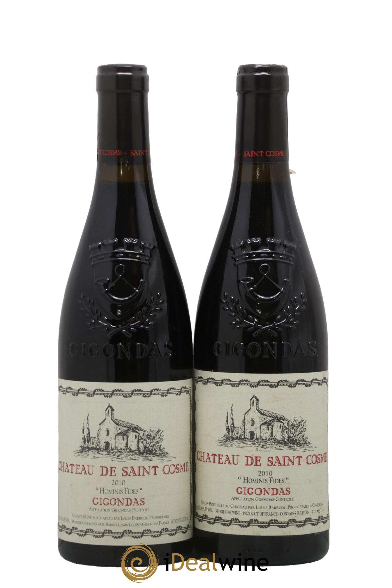 Gigondas Hominis Fides Saint Cosme 2010 - Lot de 2 bouteilles - 0