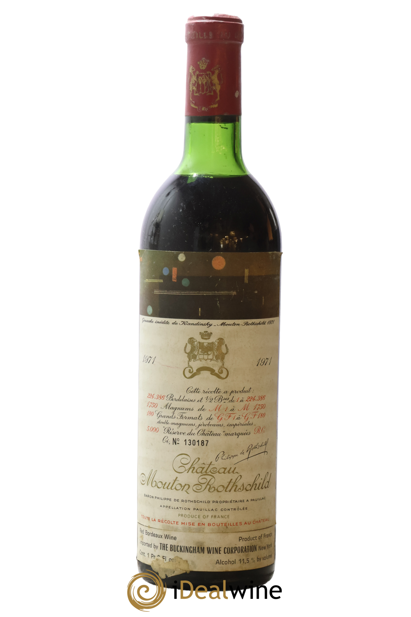 Château Mouton Rothschild 1er Grand Cru Classé 1971 - Posten von 1 Flasche - 0