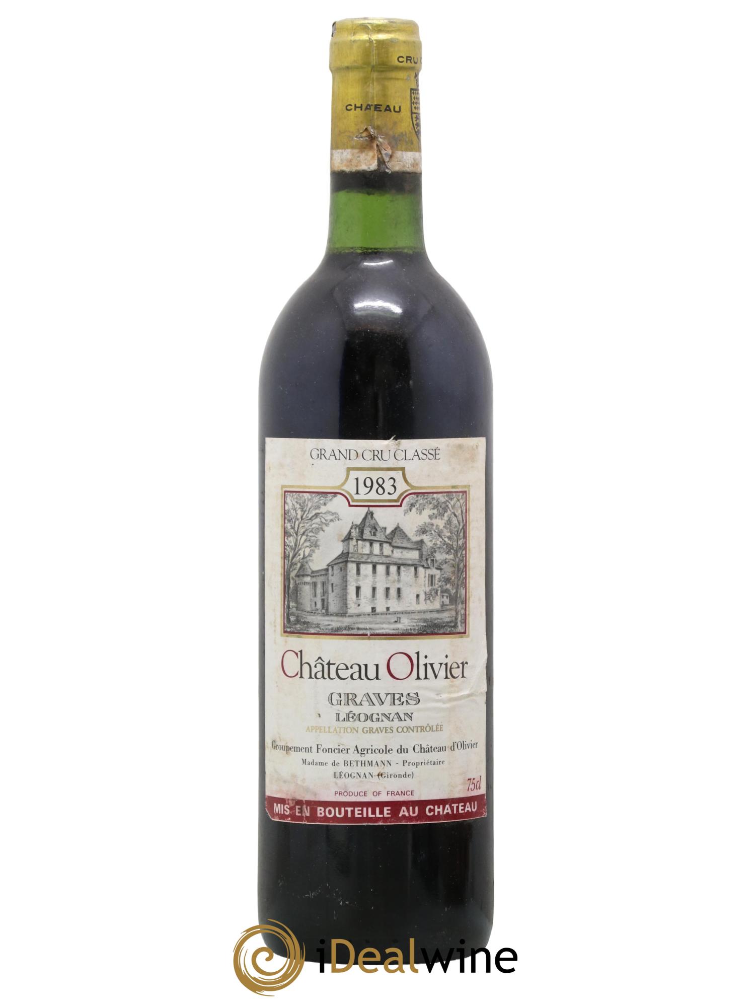 Château Olivier Cru Classé de Graves 1983 - Lot de 1 bouteille - 0