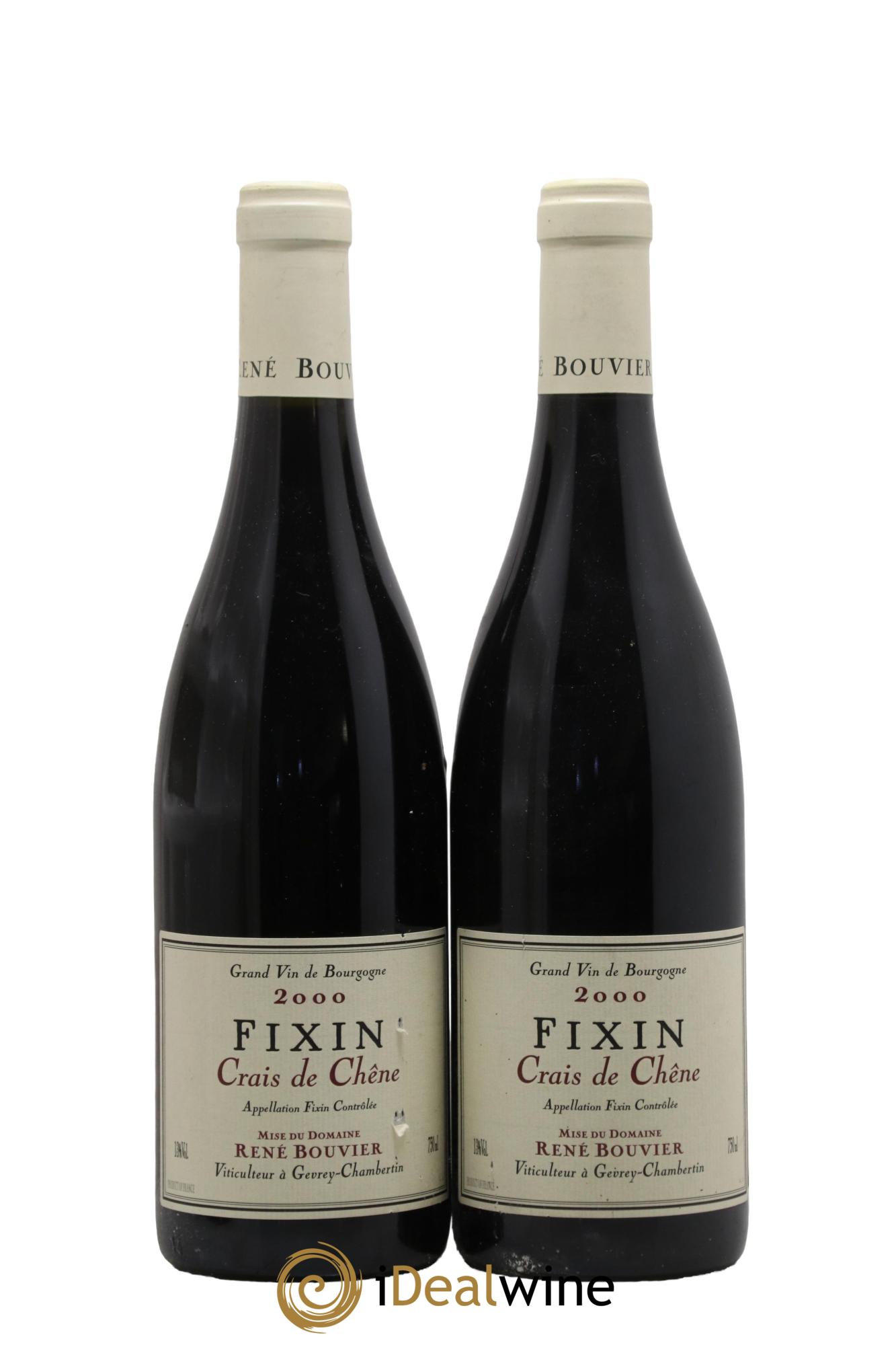 Fixin Crais de Chêne René Bouvier (Domaine) 2000 - Lot de 2 bouteilles - 0