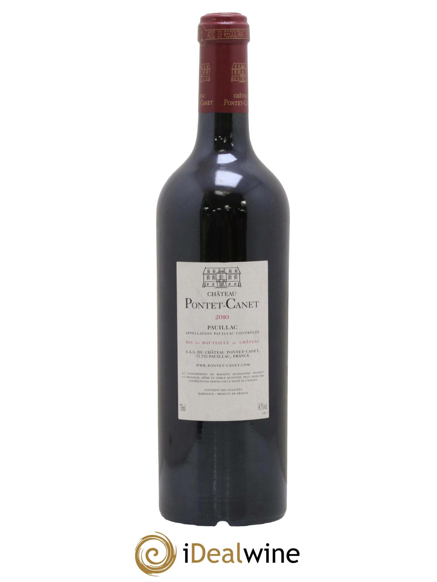 Château Pontet Canet 5ème Grand Cru Classé 2010 - Posten von 1 Flasche - 1