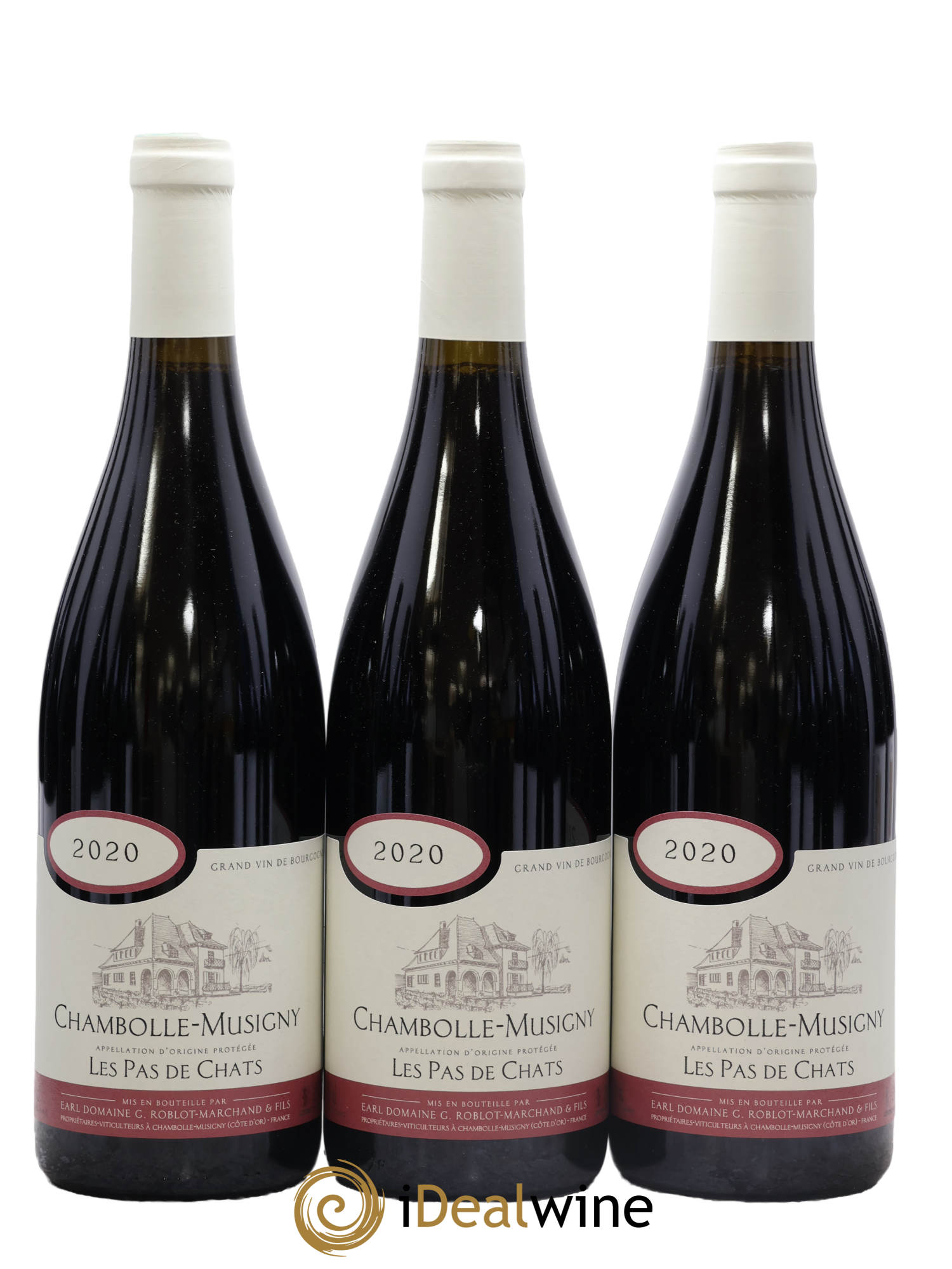 Chambolle-Musigny Les Pas de Chats G.Roblot-Marchand & Fils 2020 - Lot de 3 bouteilles - 0