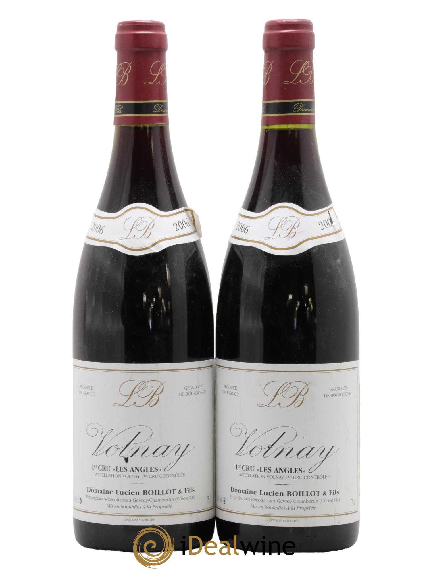 Volnay 1er Cru Clos des Angles Lucien Boillot & Fils (Domaine) 2006 - Lotto di 2 bottiglie - 0