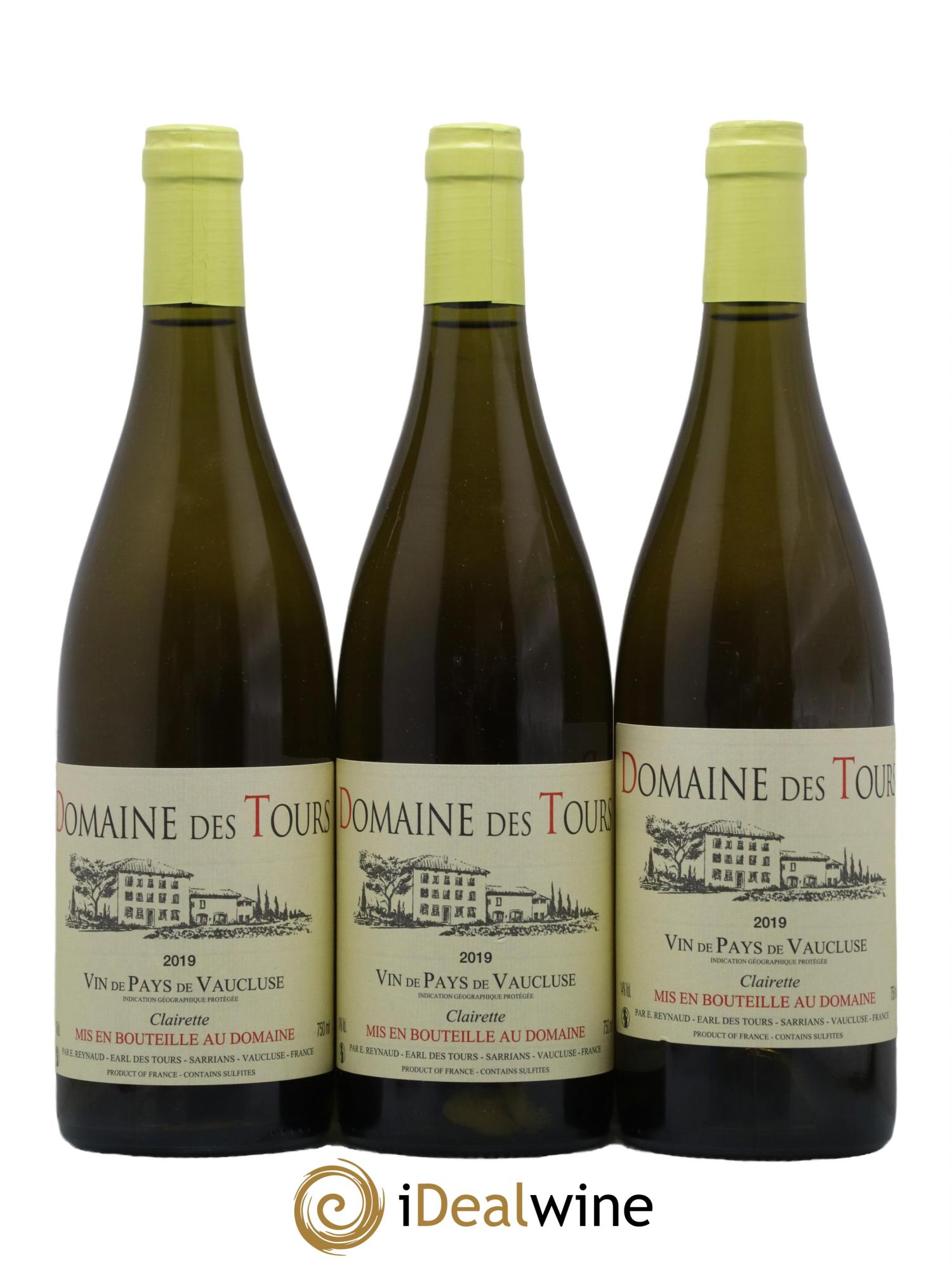 Vaucluse (Vin de Pays de Vaucluse) Domaine des Tours Emmanuel Reynaud 2019 - Lot de 3 bouteilles - 0