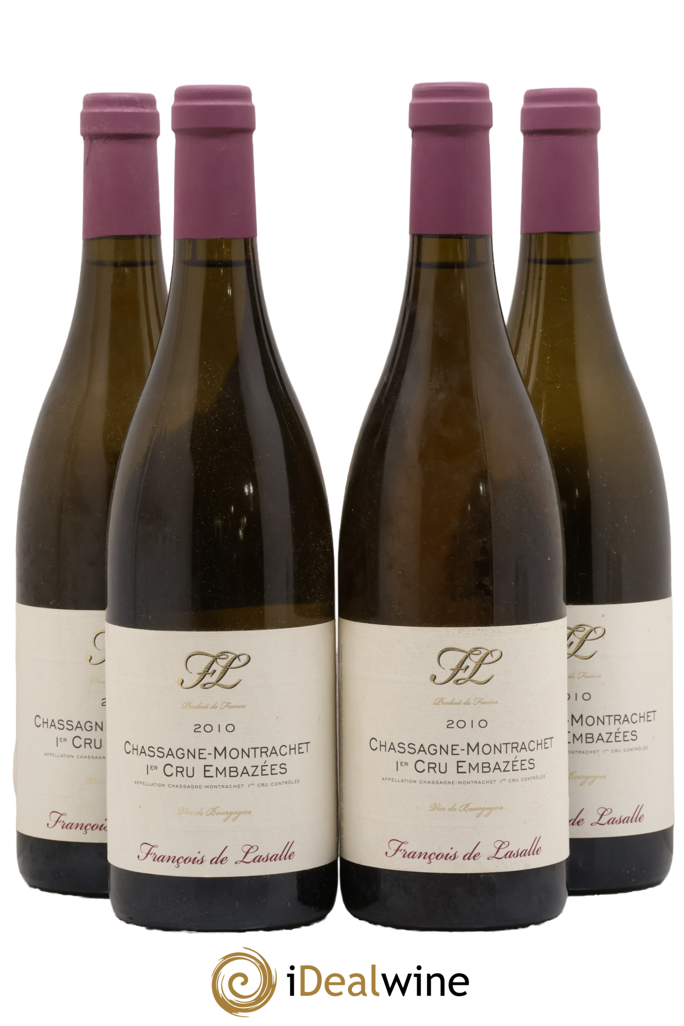 Chassagne-Montrachet 1er Cru Les Embazées François de Lasalle 2010 - Lot de 4 bouteilles - 0