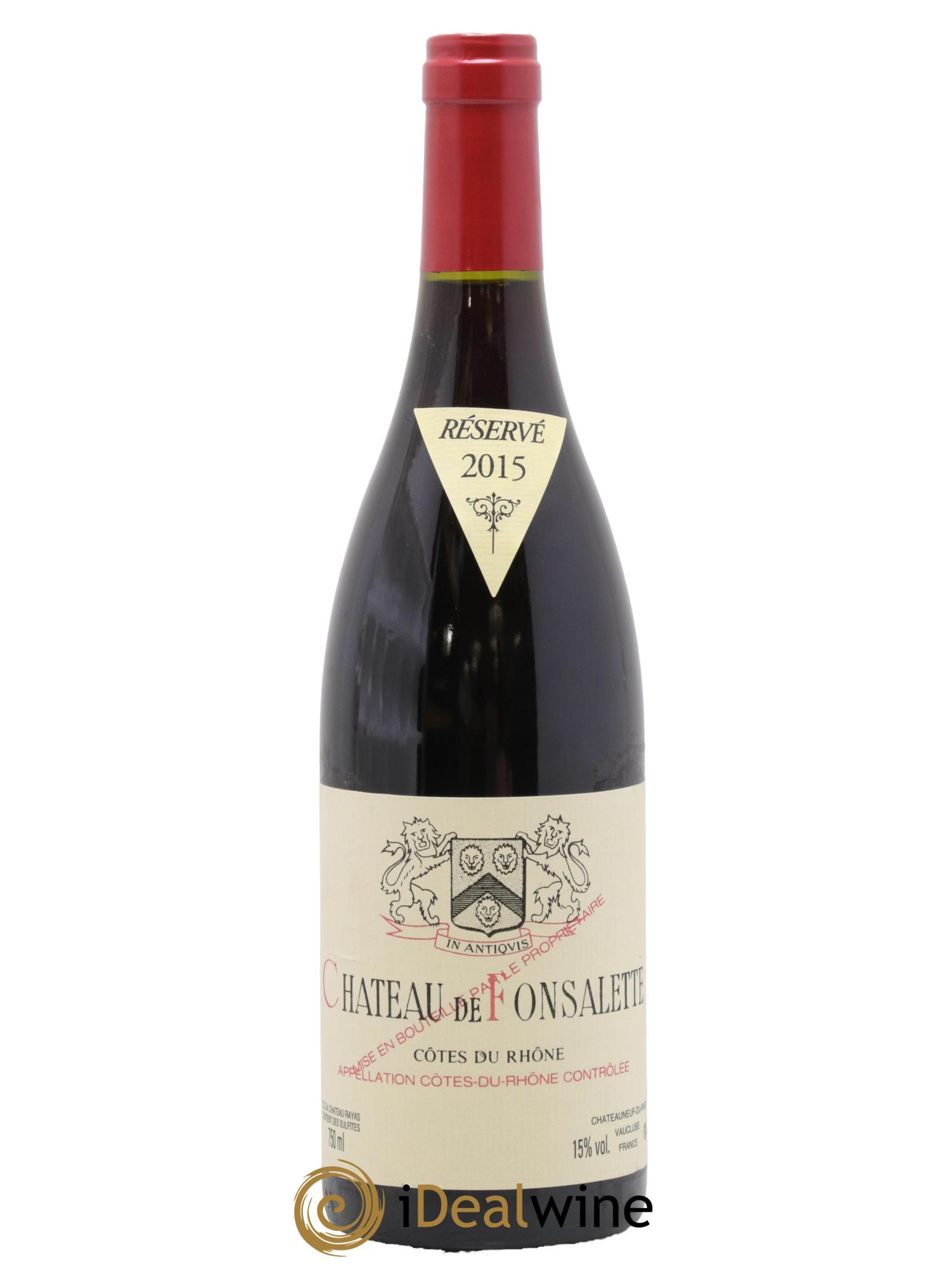 Côtes-du-Rhône Château de Fonsalette Emmanuel Reynaud 2015 - Lot de 1 bouteille - 0