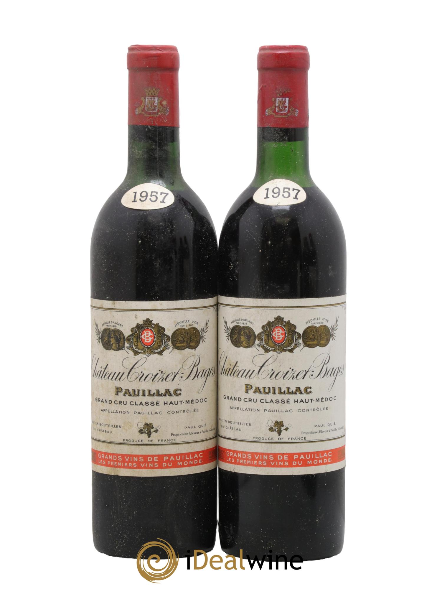 Château Croizet Bages 5ème Grand Cru Classé 1957 - Lot of 2 bottles - 0