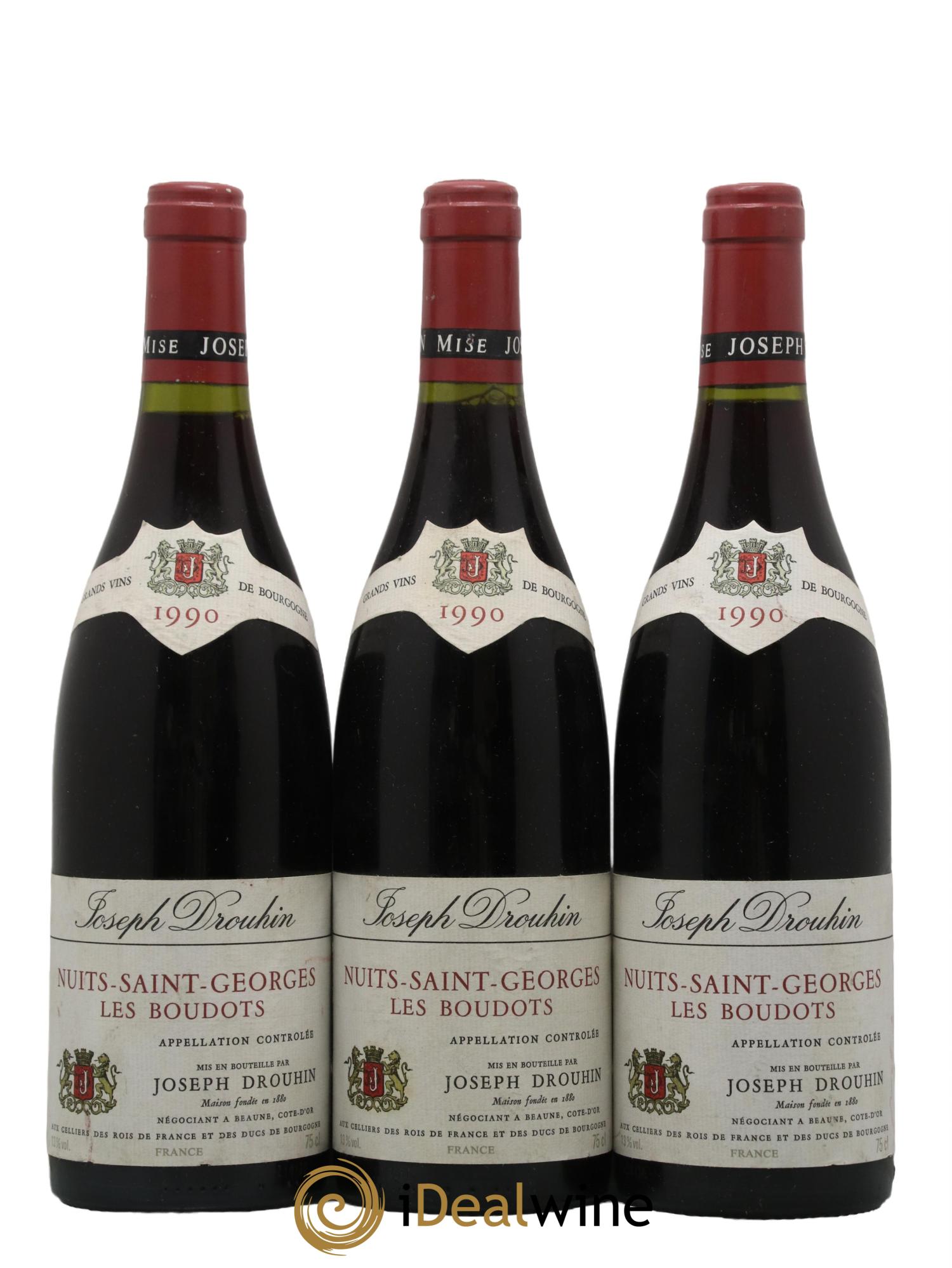 Nuits-Saint-Georges Les Boudots Domaine Bouchard 1990 - Lot de 3 bouteilles - 0