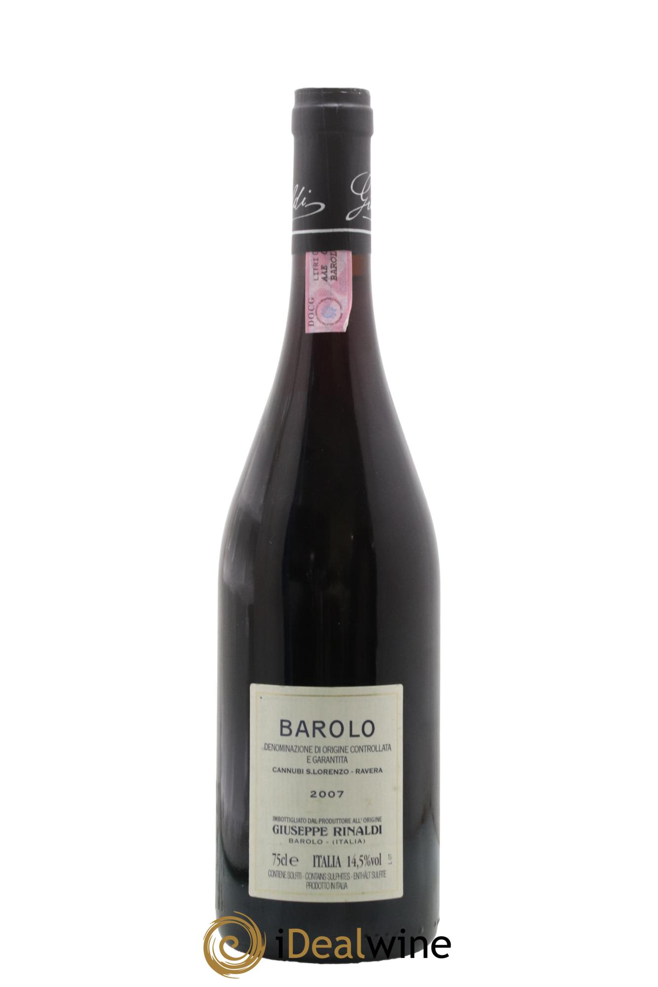 Barolo DOCG Cannubi San Lorenzo Ravera Giuseppe Rinaldi 2007 - Lotto di 1 bottiglia - 1