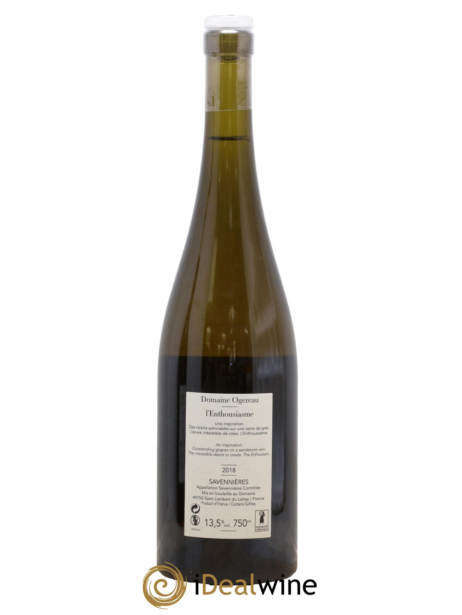 Savennières L'Enthousiasme Domaine Ogereau 2018 - Lot de 1 bouteille - 1