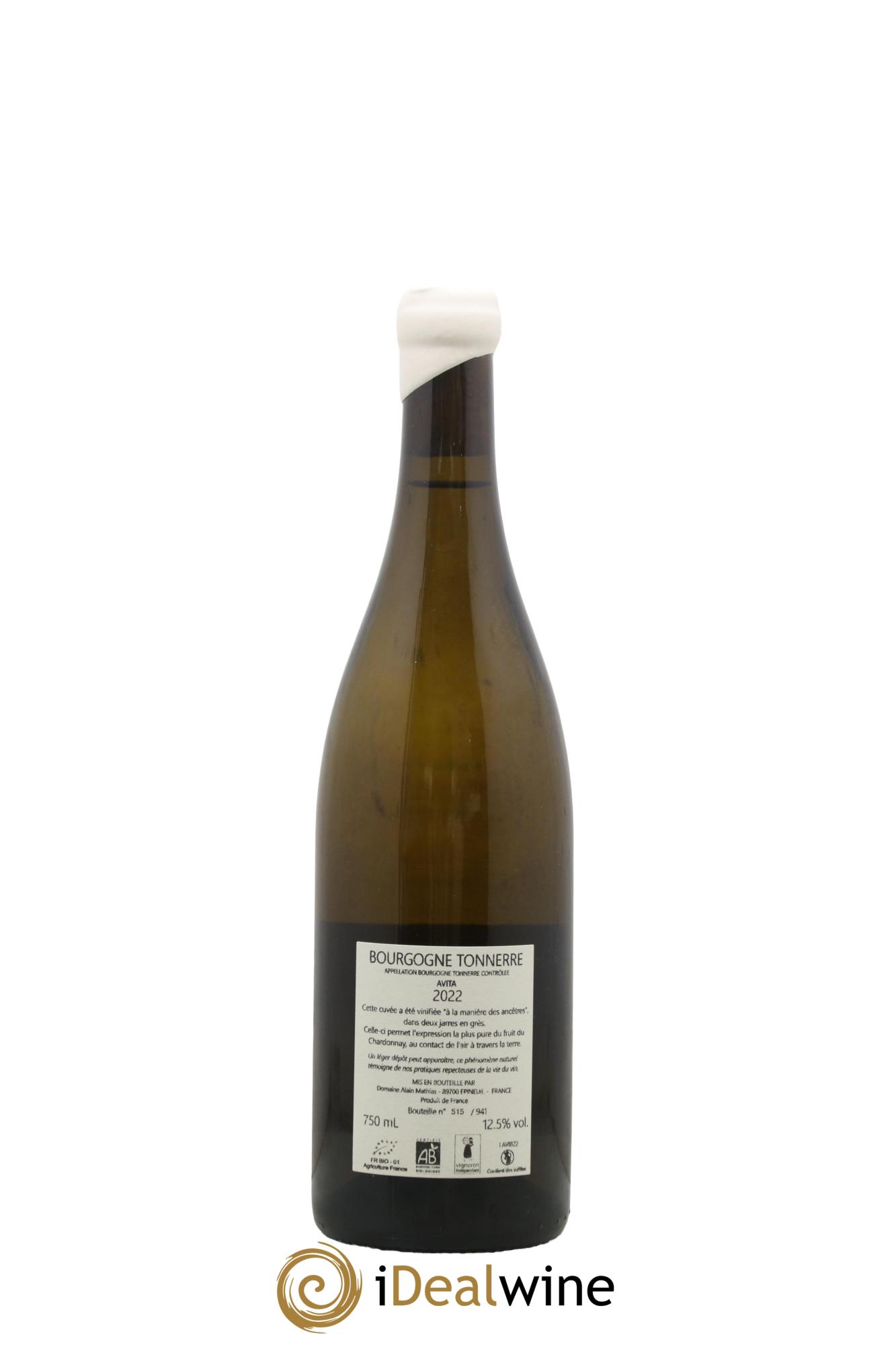 Bourgogne Tonnerre Avita Domaine Alain Mathias 2022 - Lotto di 1 bottiglia - 1