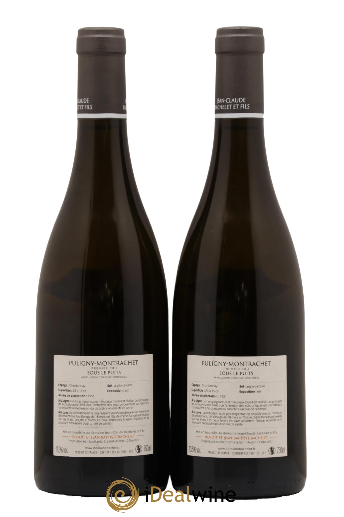 Puligny-Montrachet 1er Cru Sous le Puits Jean-Claude Bachelet (Domaine) 2015 - Lot de 2 bouteilles - 1