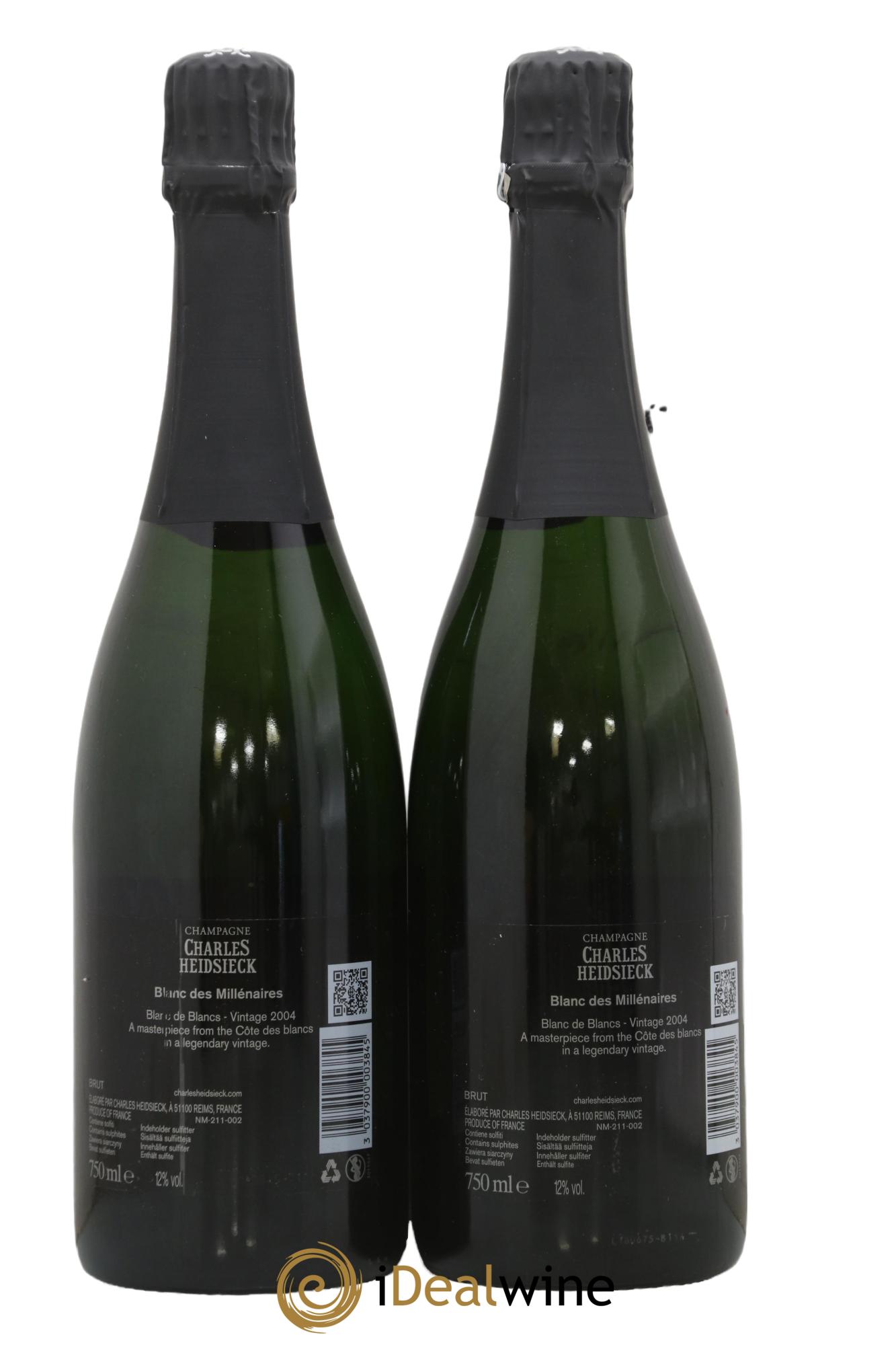 Blanc de Blancs Blanc des Millénaires Brut Charles Heidsieck 2004 - Lot of 2 bottles - 1