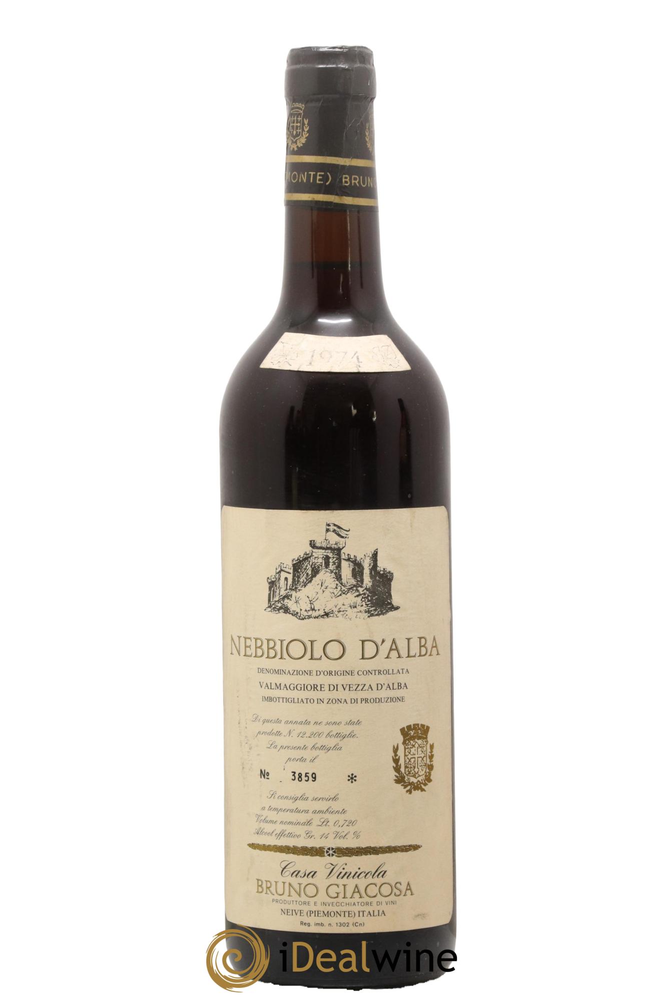 Nebbiolo d'Alba DOC Casa Vinicola Bruno Giacosa 1974 - Lotto di 1 bottiglia - 0