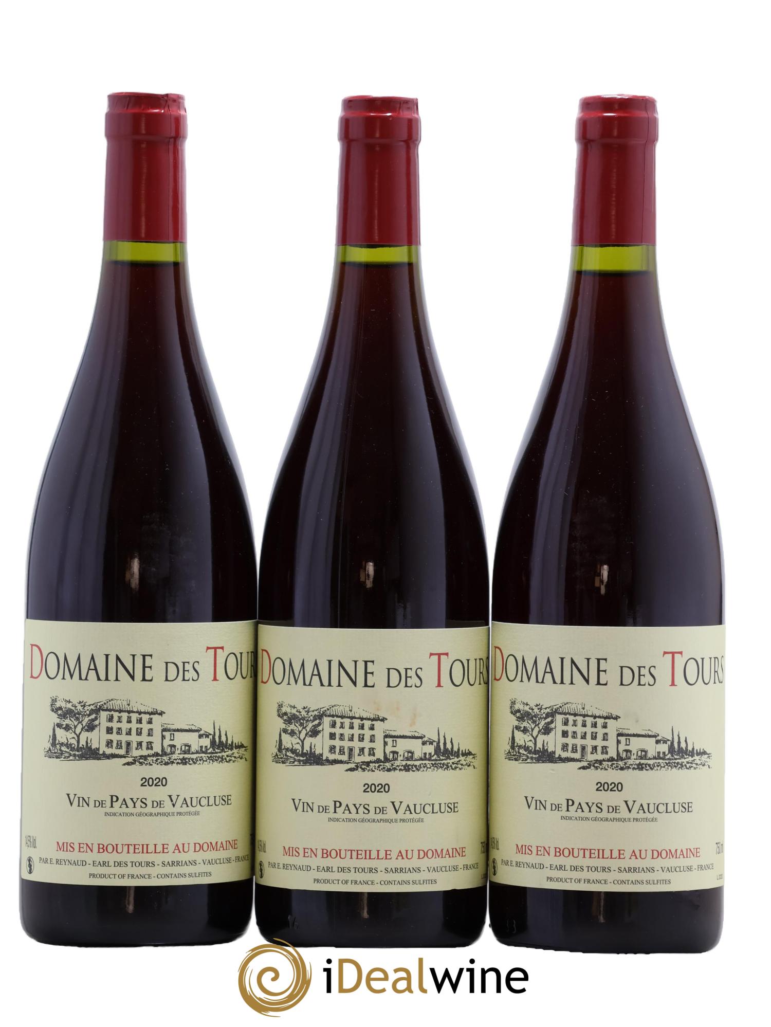 Vaucluse (Vin de Pays de Vaucluse) Domaine des Tours Emmanuel Reynaud 2020 - Lot de 3 bouteilles - 0