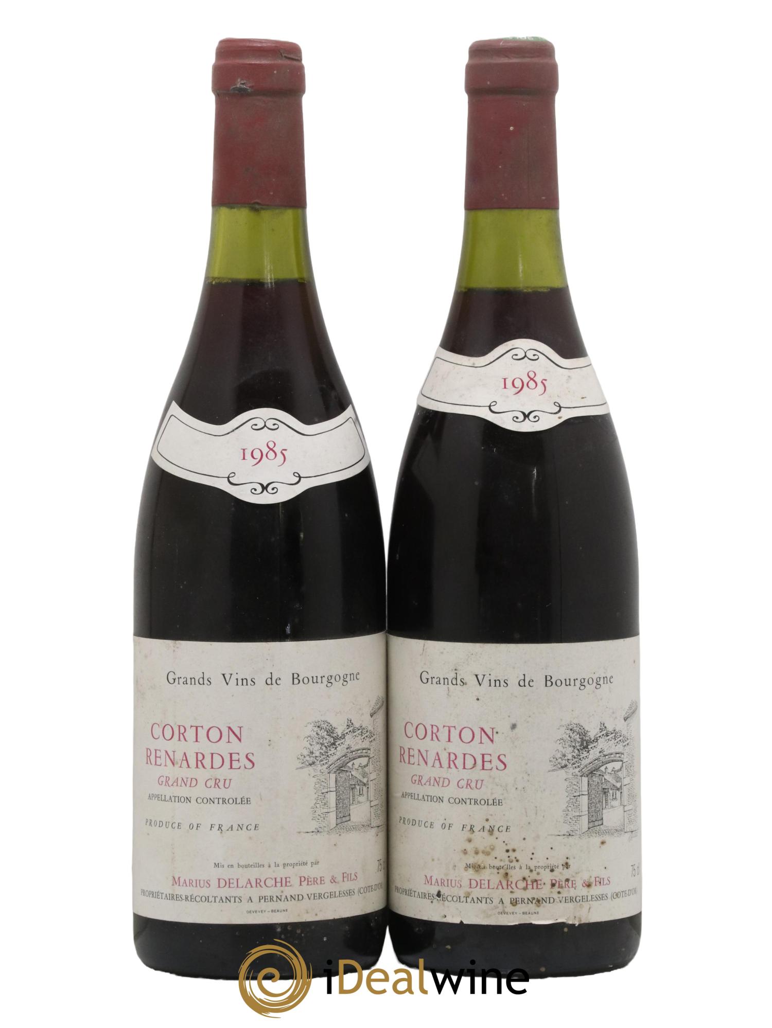 Corton Grand Cru Renardes Marius Delarche 1985 - Lot de 2 bouteilles - 0
