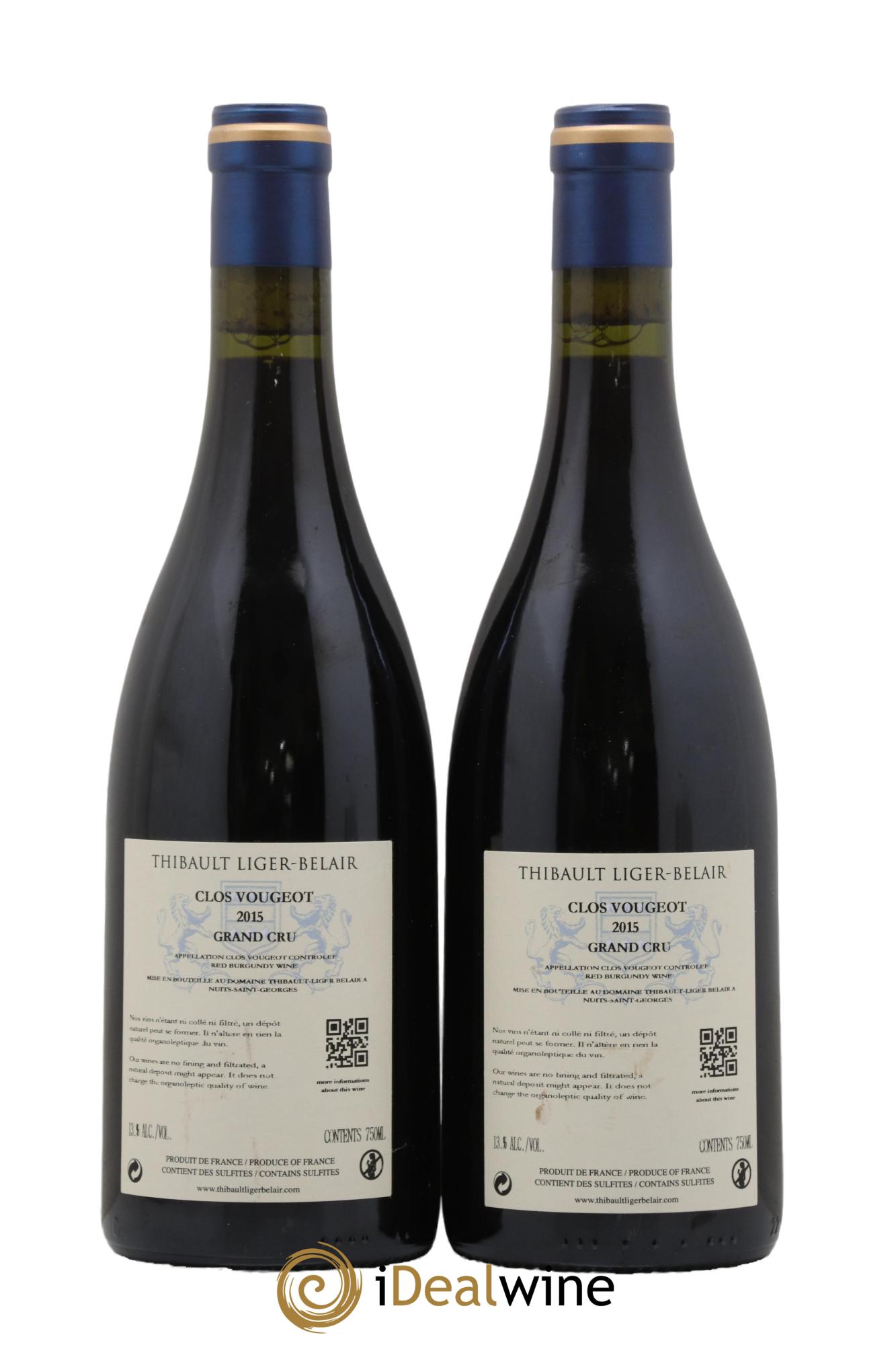 Clos de Vougeot Grand Cru Thibault Liger-Belair 2015 - Lot of 2 bottles - 1
