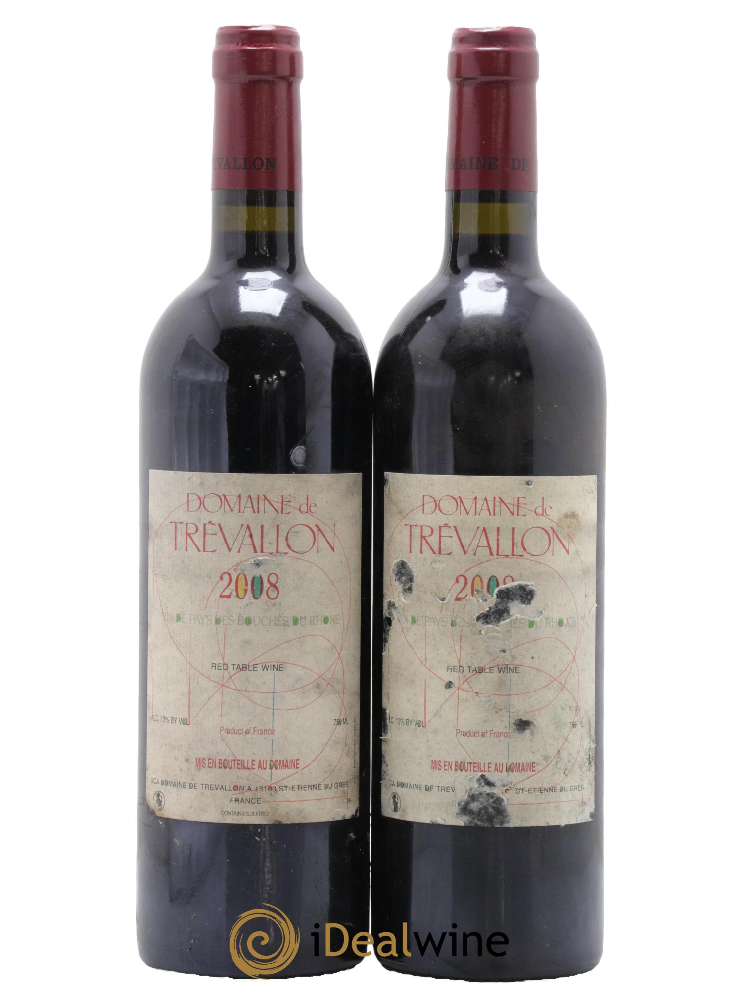 VDP Bouches du Rhône Trévallon (Domaine de) Eloi Dürrbach 2008 - Lot de 2 bouteilles - 0