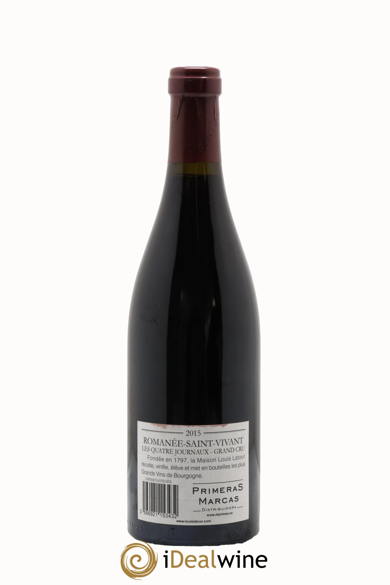 Romanée-Saint-Vivant Grand Cru Les Quatre Journaux Louis Latour 2015 - Lot de 1 bouteille - 1