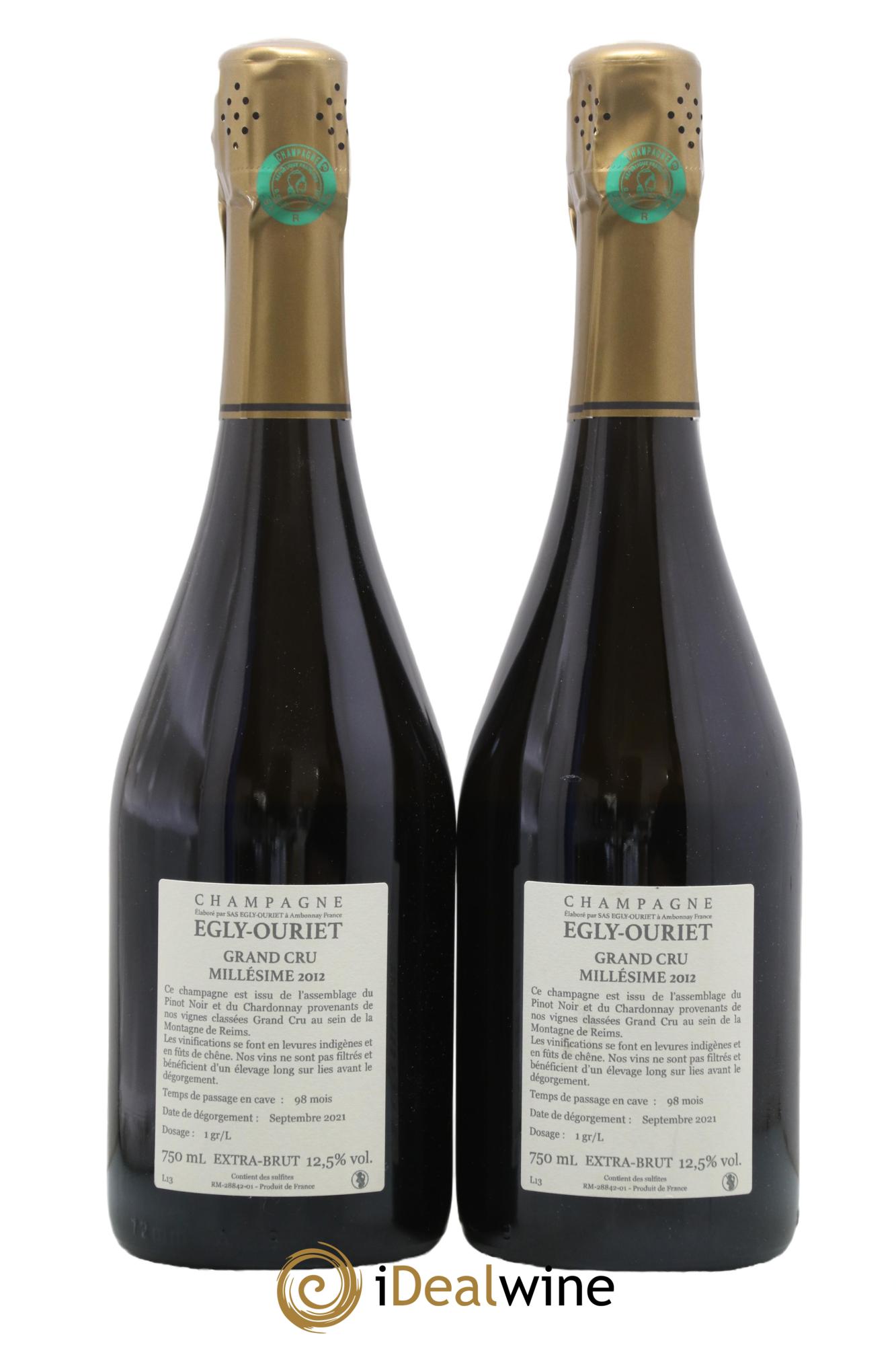 Ambonnay Vieilles Vignes Brut Millésimé Egly-Ouriet 2012 - Lot of 2 bottles - 1