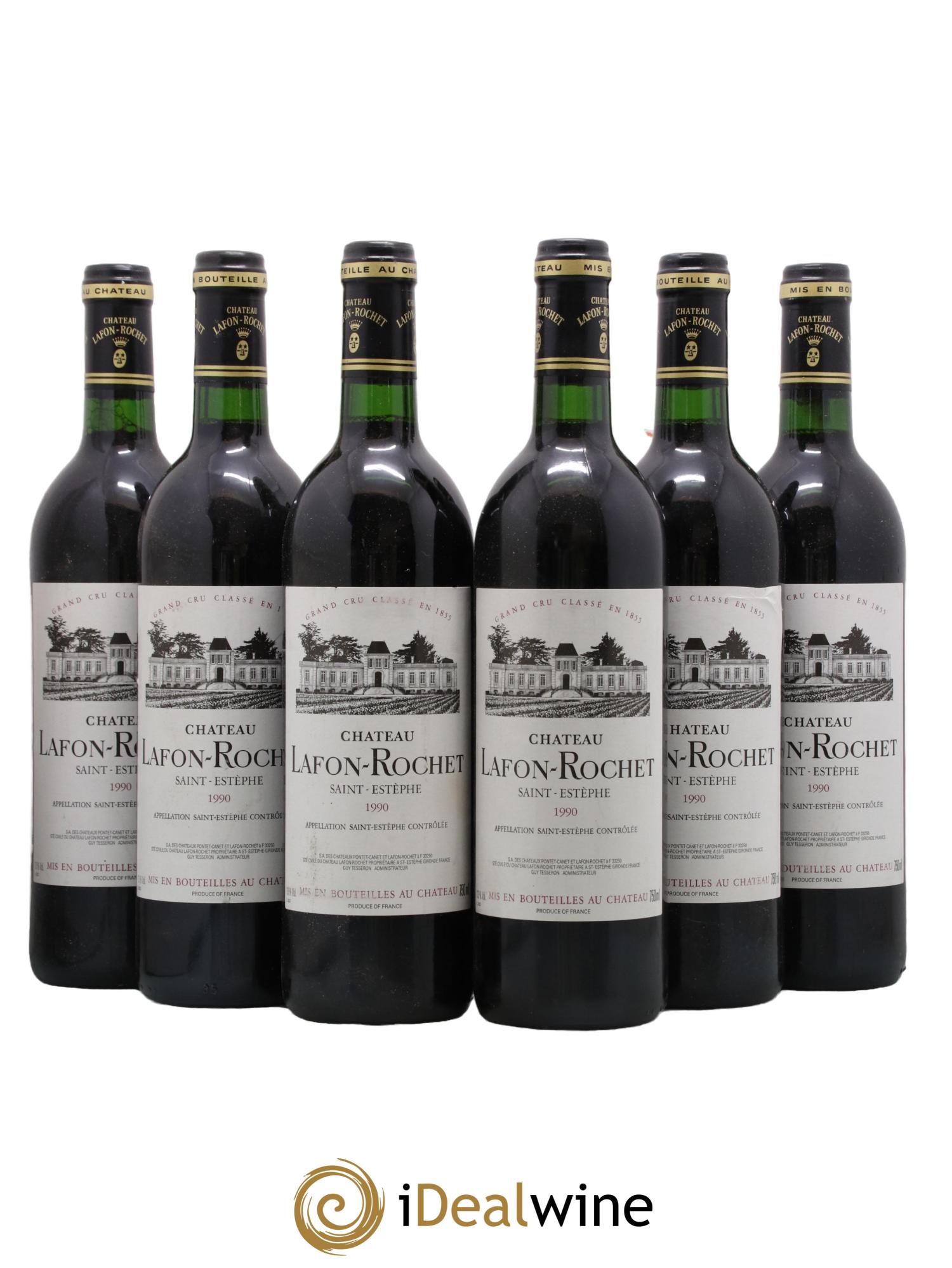 Château Lafon Rochet 4ème Grand Cru Classé 1990 - Lot de 6 bouteilles - 0