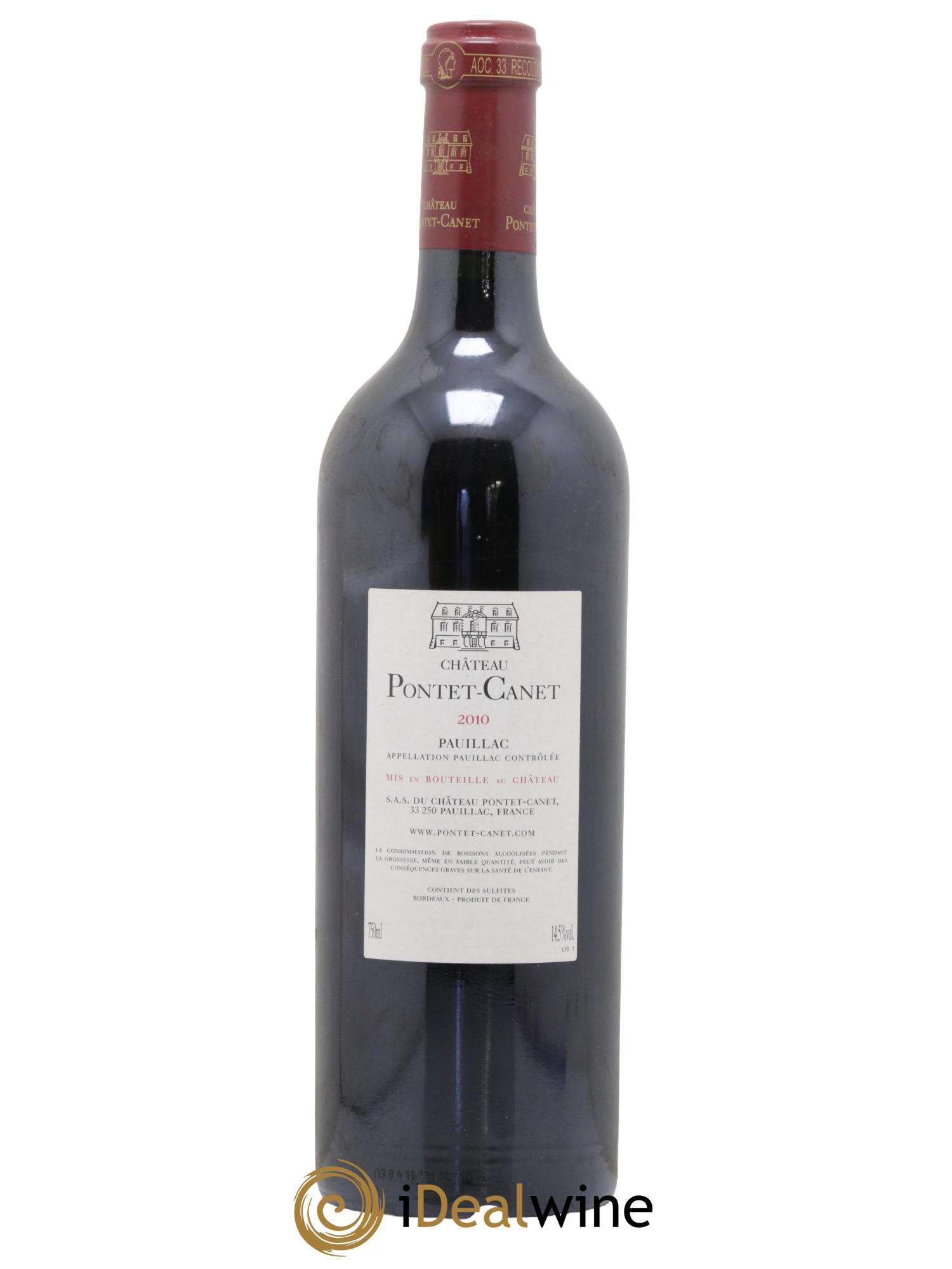 Château Pontet Canet 5ème Grand Cru Classé 2010 - Lot de 1 bouteille - 1