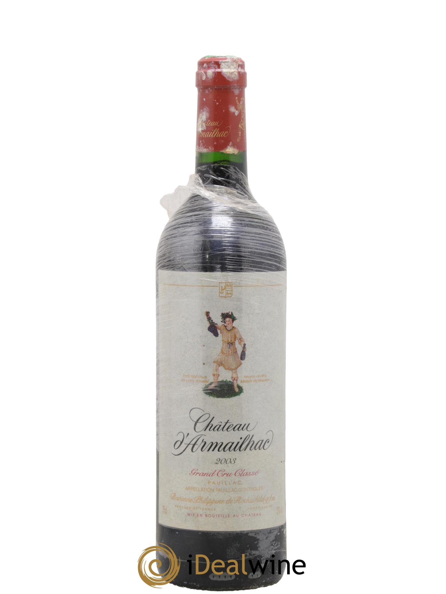 Château d' Armailhac - Mouton Baron(ne) Philippe 5ème Grand Cru Classé 2003 - Lot de 1 bouteille - 0