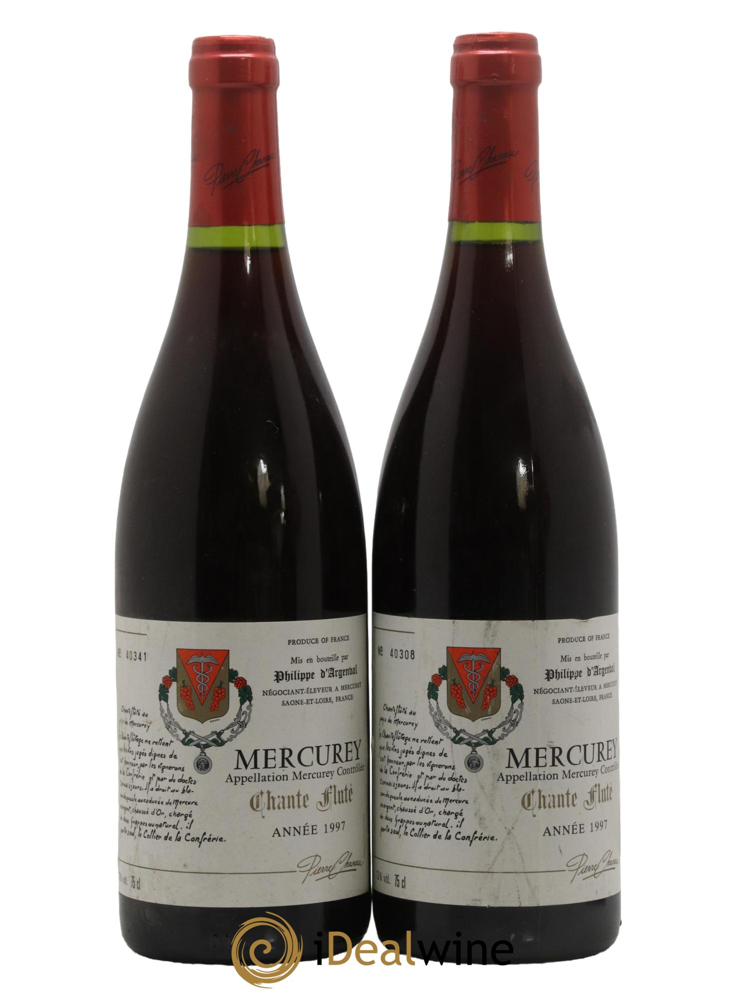 Mercurey Chante Fluté Pierre Chanau 1997 - Lot de 2 bouteilles - 0