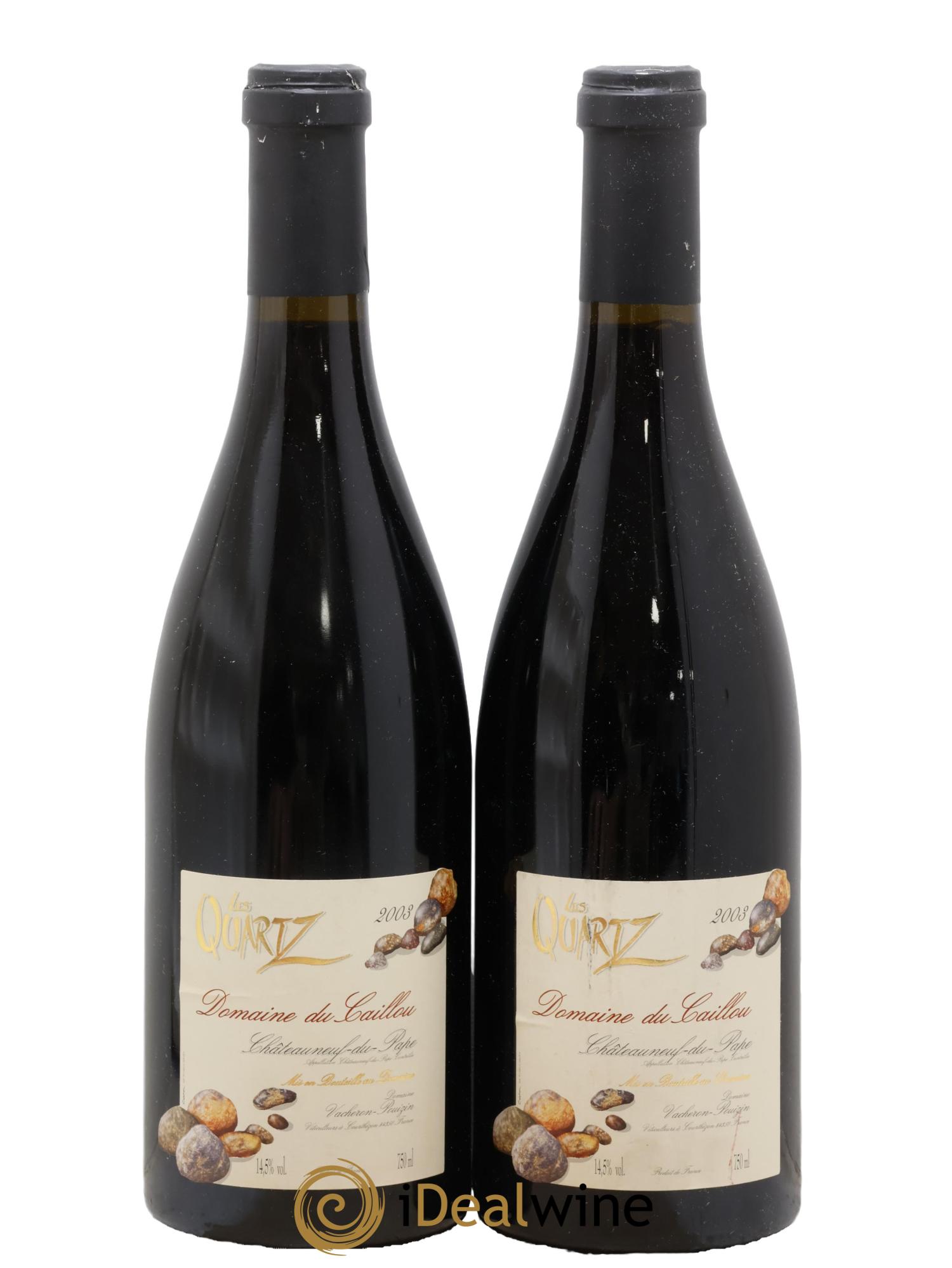 Châteauneuf-du-Pape Les Quartz Clos du Caillou 2003 - Lot de 2 bouteilles - 0