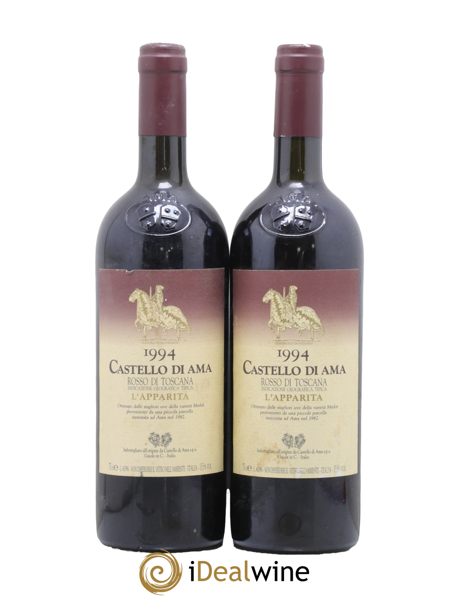 Toscana IGT Castello di Ama L'Apparita 1994 - Lot of 2 bottles - 0