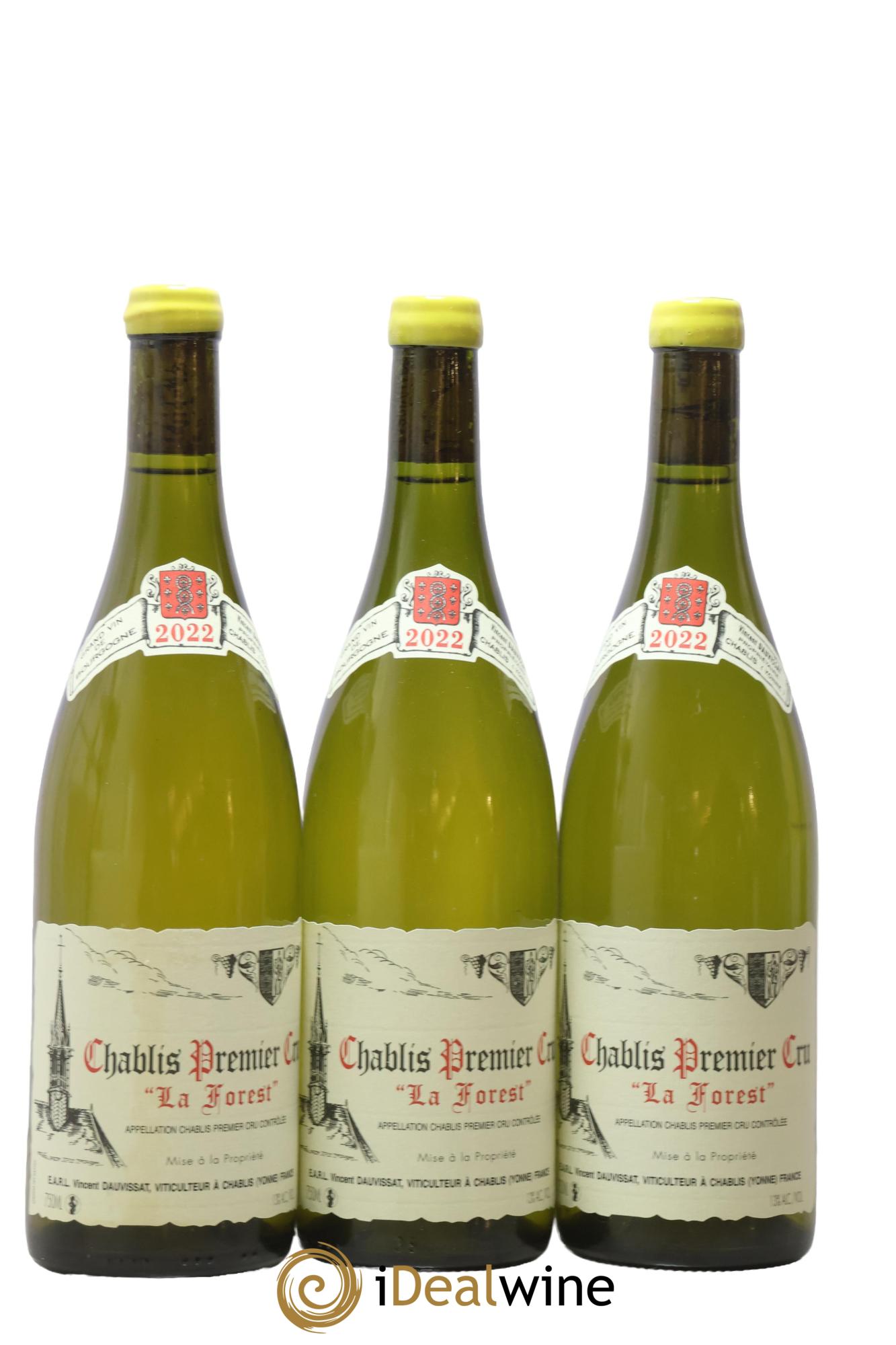 Chablis 1er Cru La Forest Vincent Dauvissat (Domaine) 2022 - Lot of 3 bottles - 0