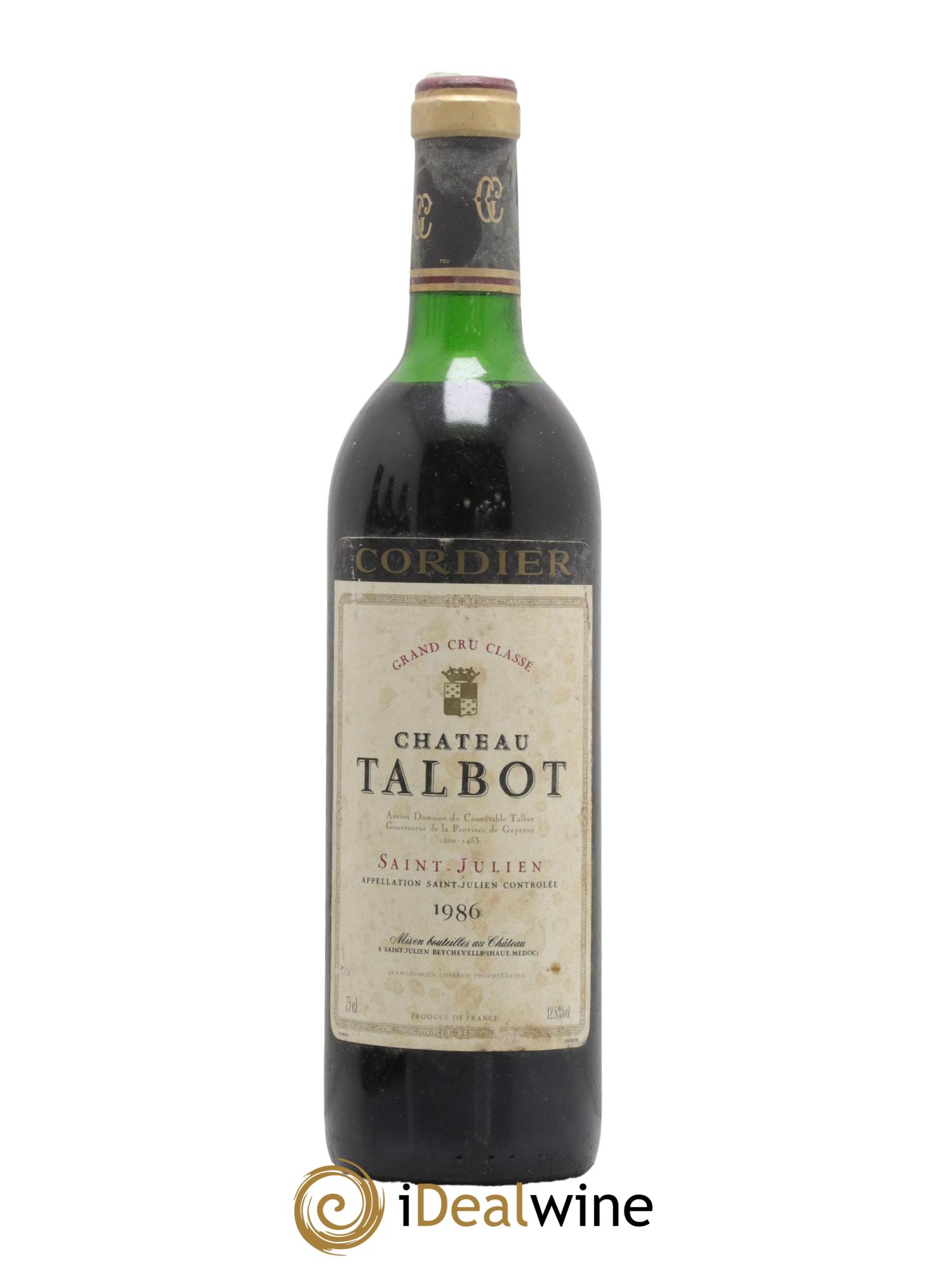 Château Talbot 4ème Grand Cru Classé 1986 - Lot de 1 bouteille - 0