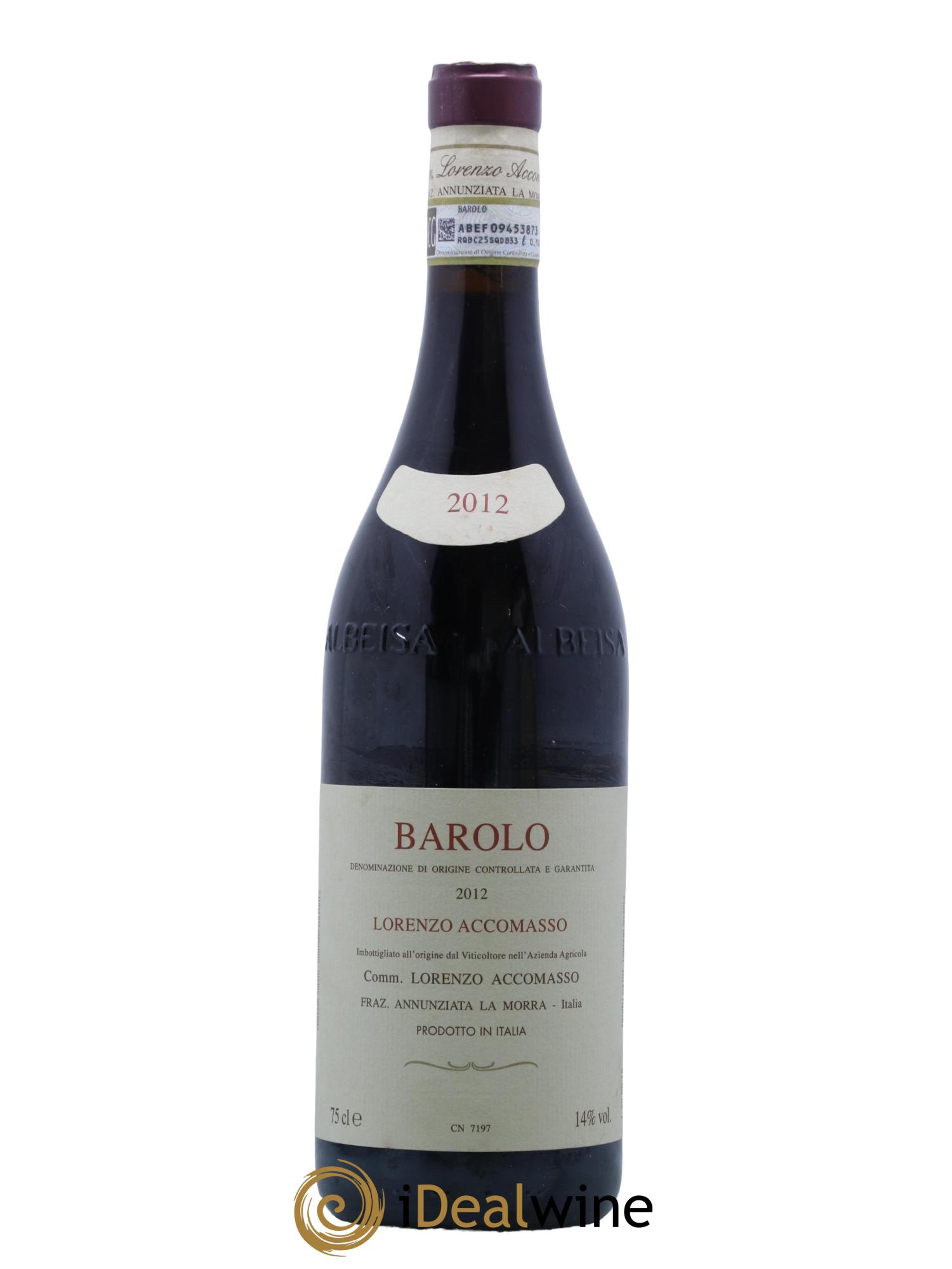 Barolo Lorenzo Accomasso 2012 - Lot de 1 bouteille - 0