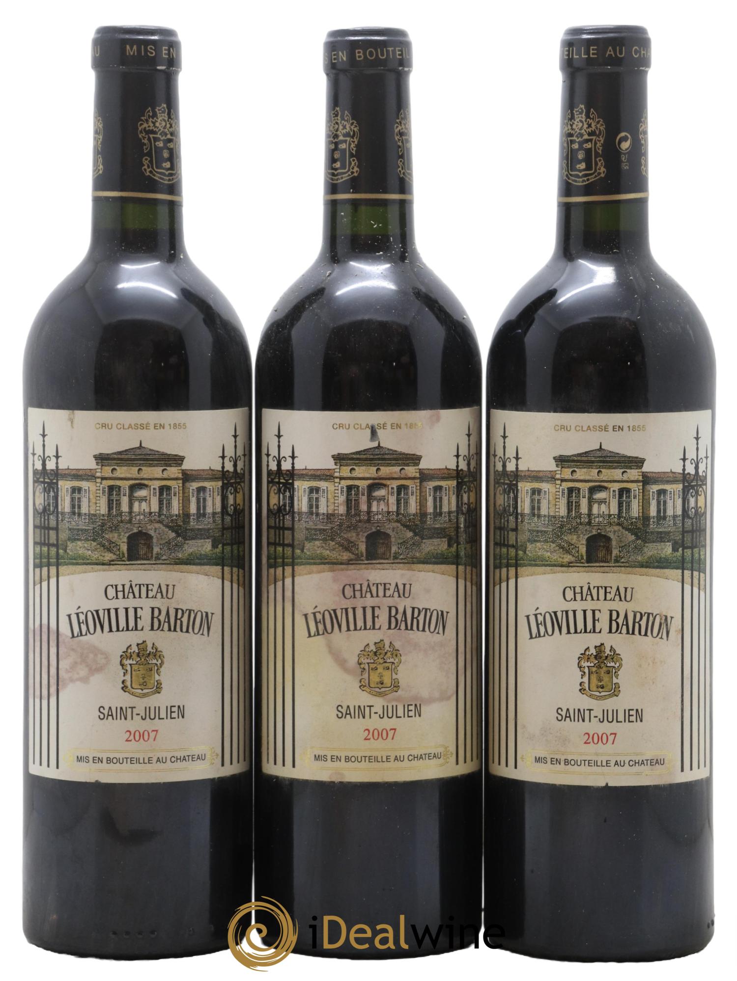 Château Léoville Barton 2ème Grand Cru Classé 2007 - Lot de 3 bouteilles - 0