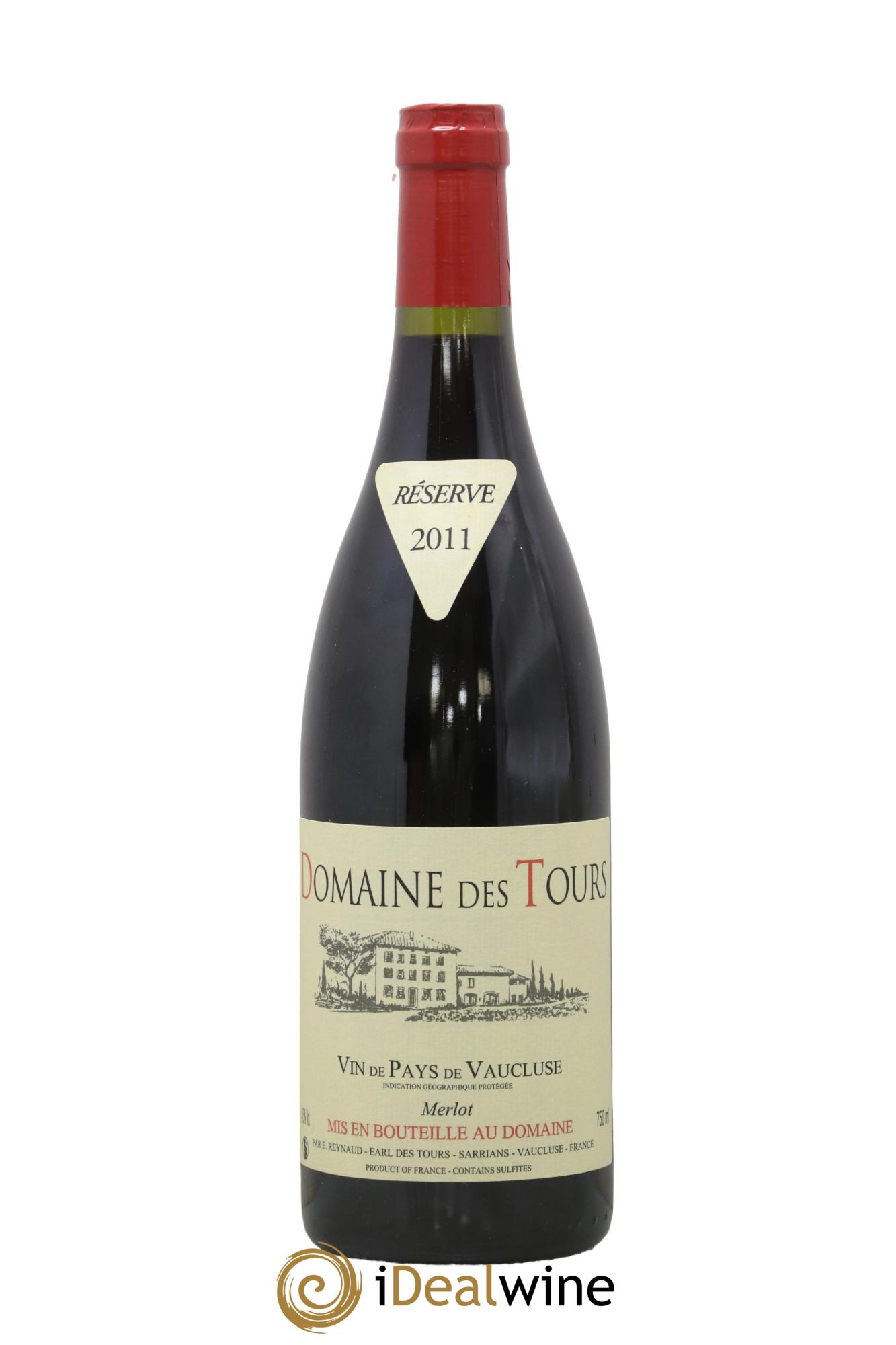 IGP Pays du Vaucluse (Vin de Pays du Vaucluse) Domaine des Tours Merlot Emmanuel Reynaud 2011 - Lot of 1 bottle - 0