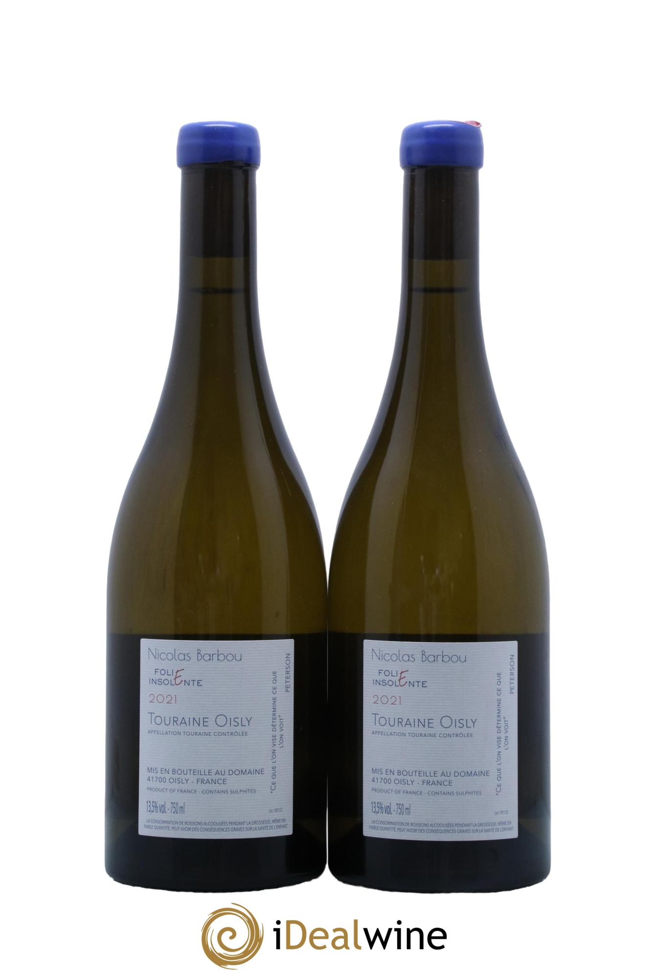 Touraine-Oisly Folie Insolente Nicolas Barbou 2021 - Lot de 2 bouteilles - 1