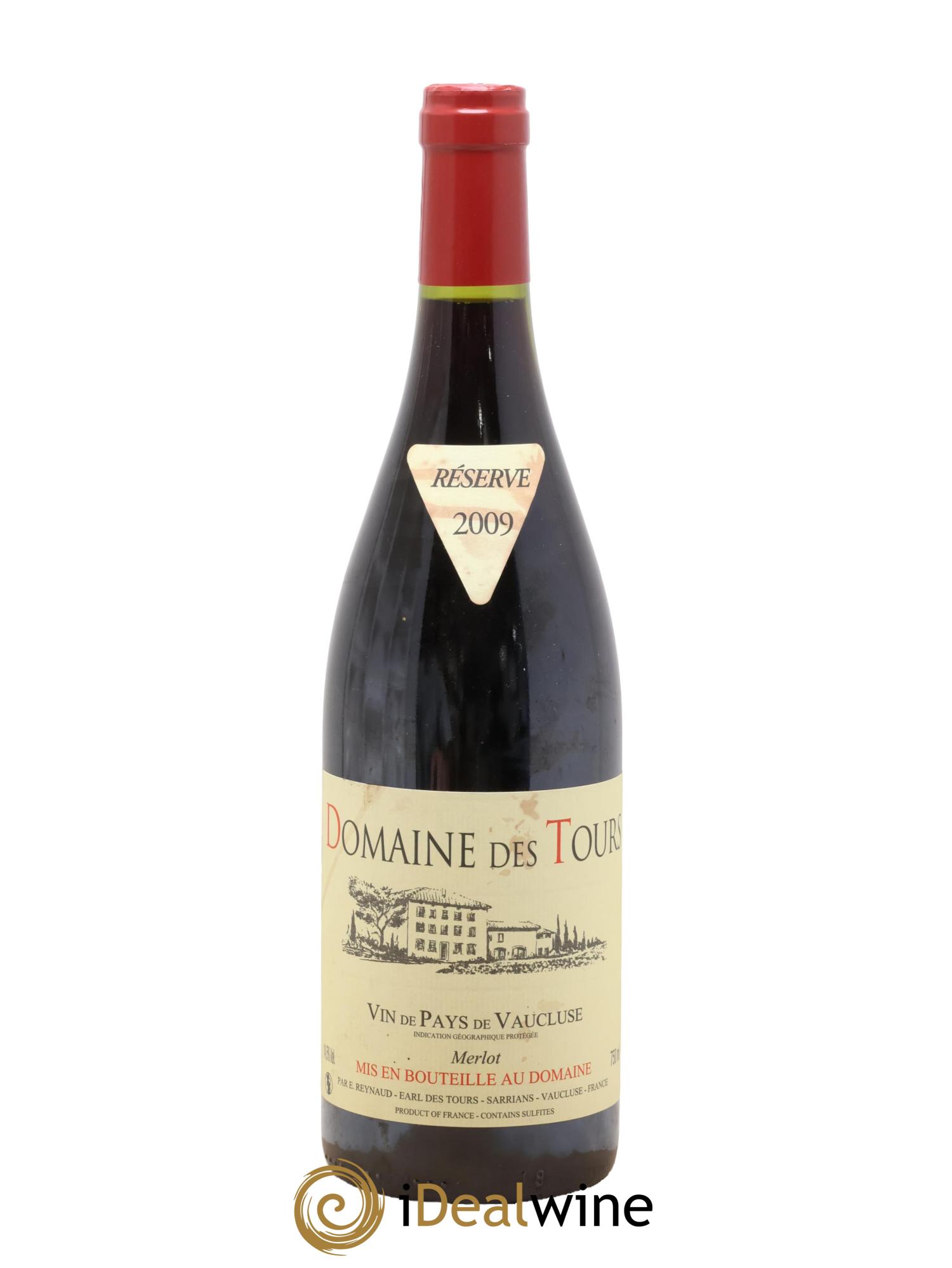Vaucluse Domaine des Tours Merlot Emmanuel Reynaud 2009 - Lot de 1 bouteille - 0