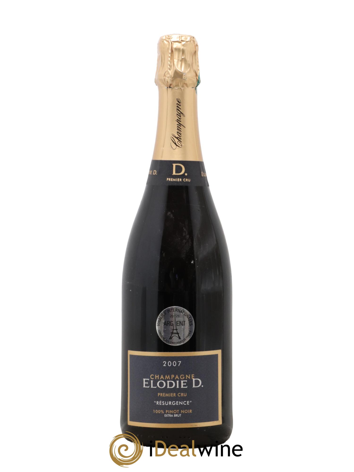 Champagne 1er Cru Extra Brut Résurgence Elodie, D 2007 - Lot de 1 bouteille - 0