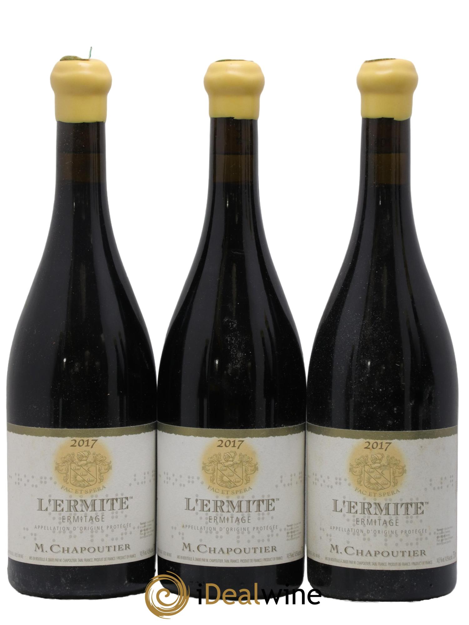 Hermitage Ermitage l'Ermite Chapoutier 2017 - Lot of 3 bottles - 0