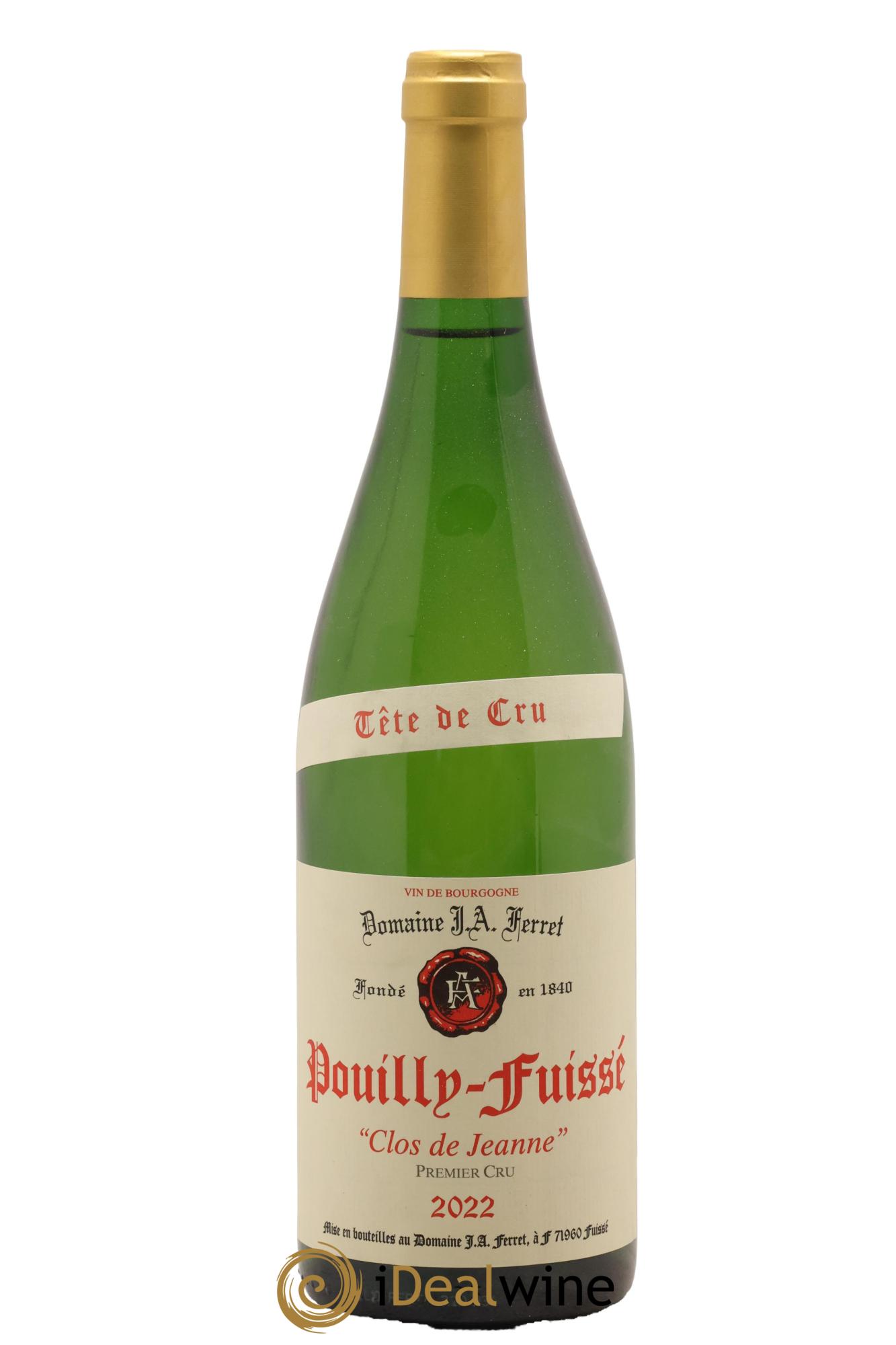 Pouilly-Fuissé 1er Cru Tête de Cru Clos de Jeanne J.A Ferret 2022 - Lot de 1 bouteille - 0