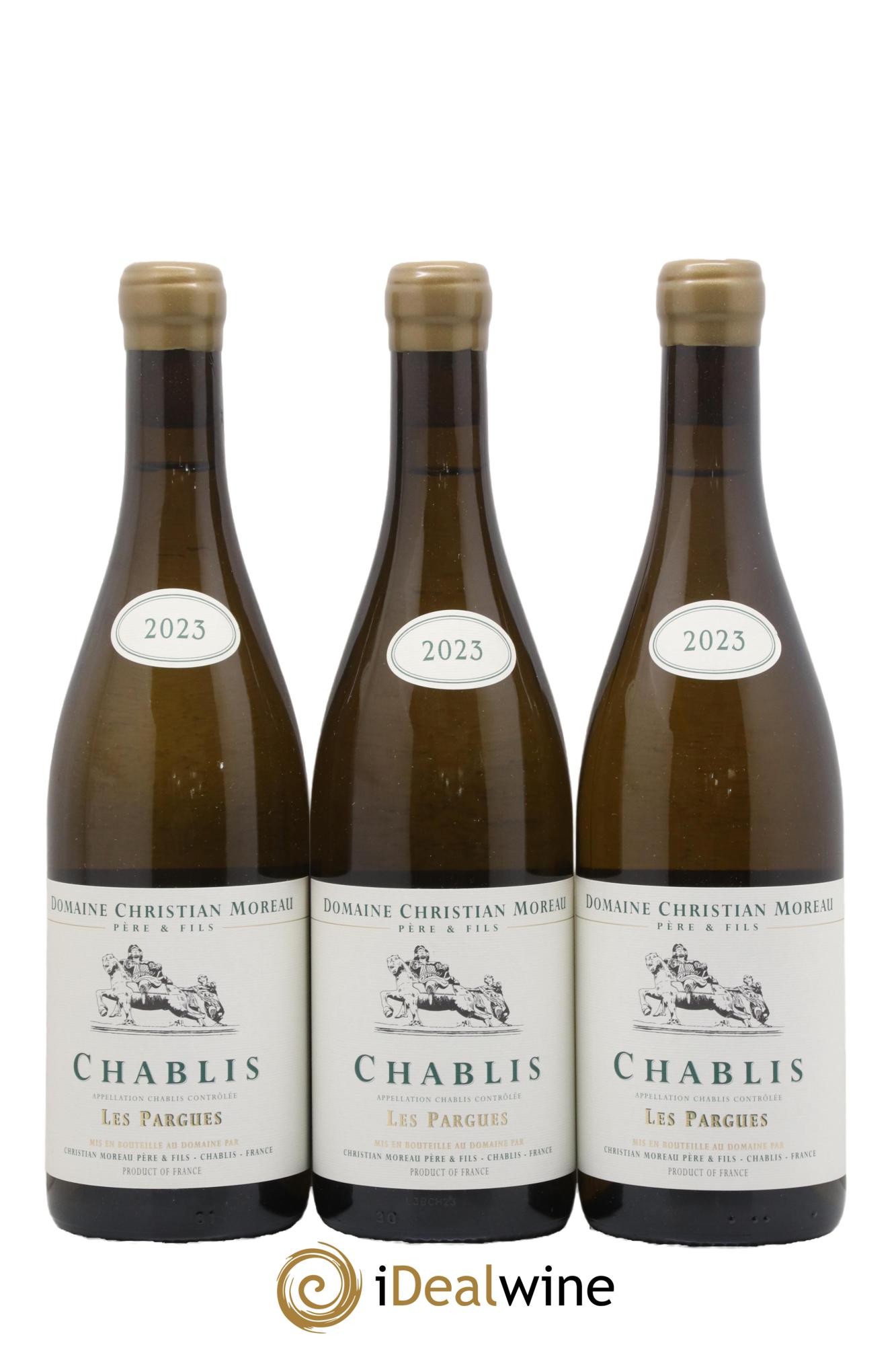Chablis Les Pargues Christian Moreau 2023 - Lot de 3 bouteilles - 0
