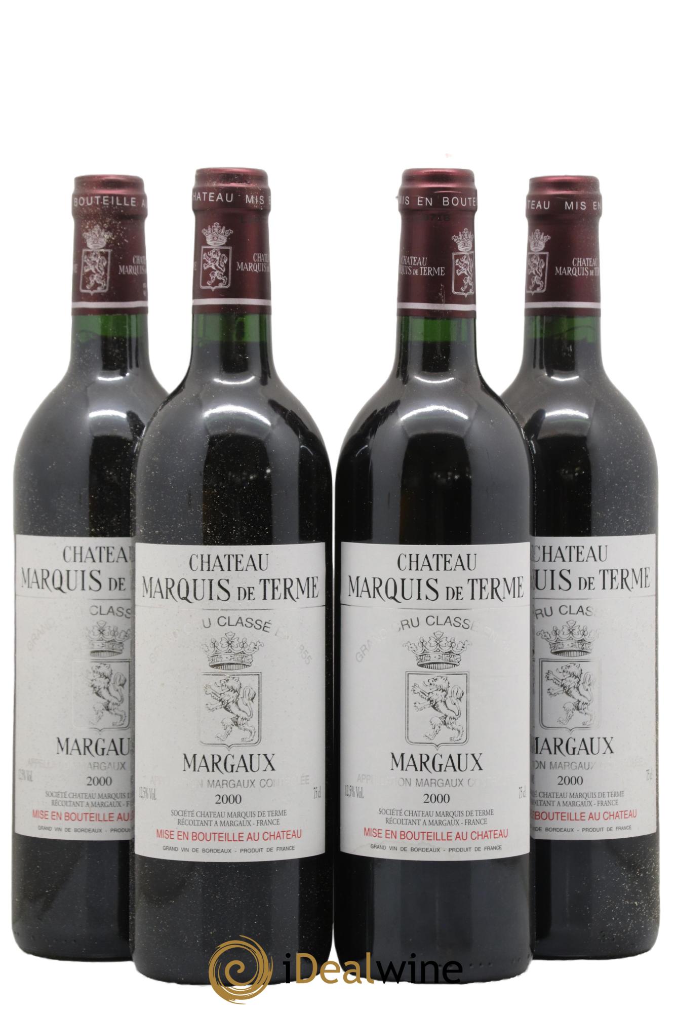 Château Marquis de Terme 4ème Grand Cru Classé 2000 - Lot of 4 bottles - 0