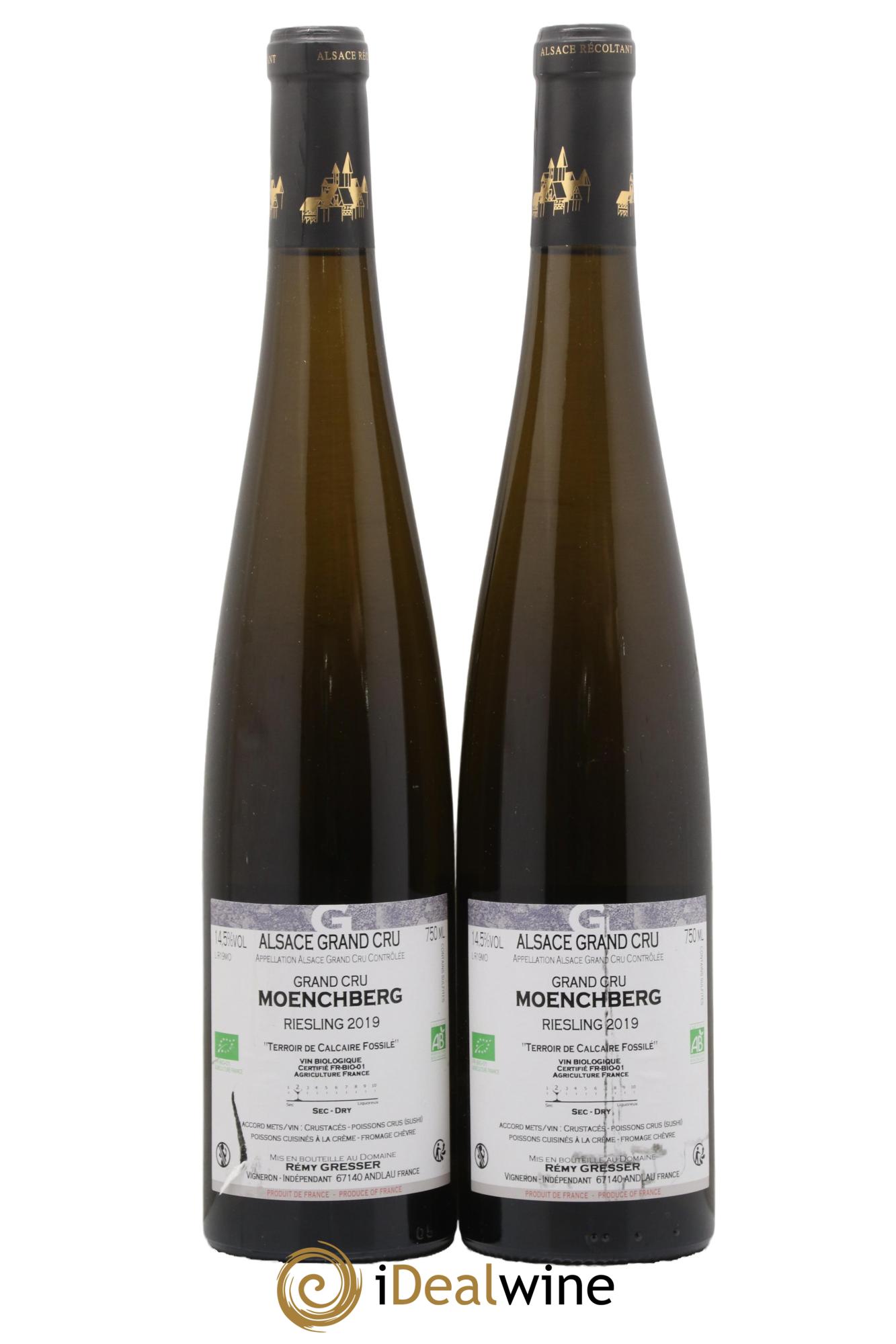 Alsace Riesling Grand Cru Moenchberg Gresser Remy 2019 - Posten von 2 Flaschen - 1