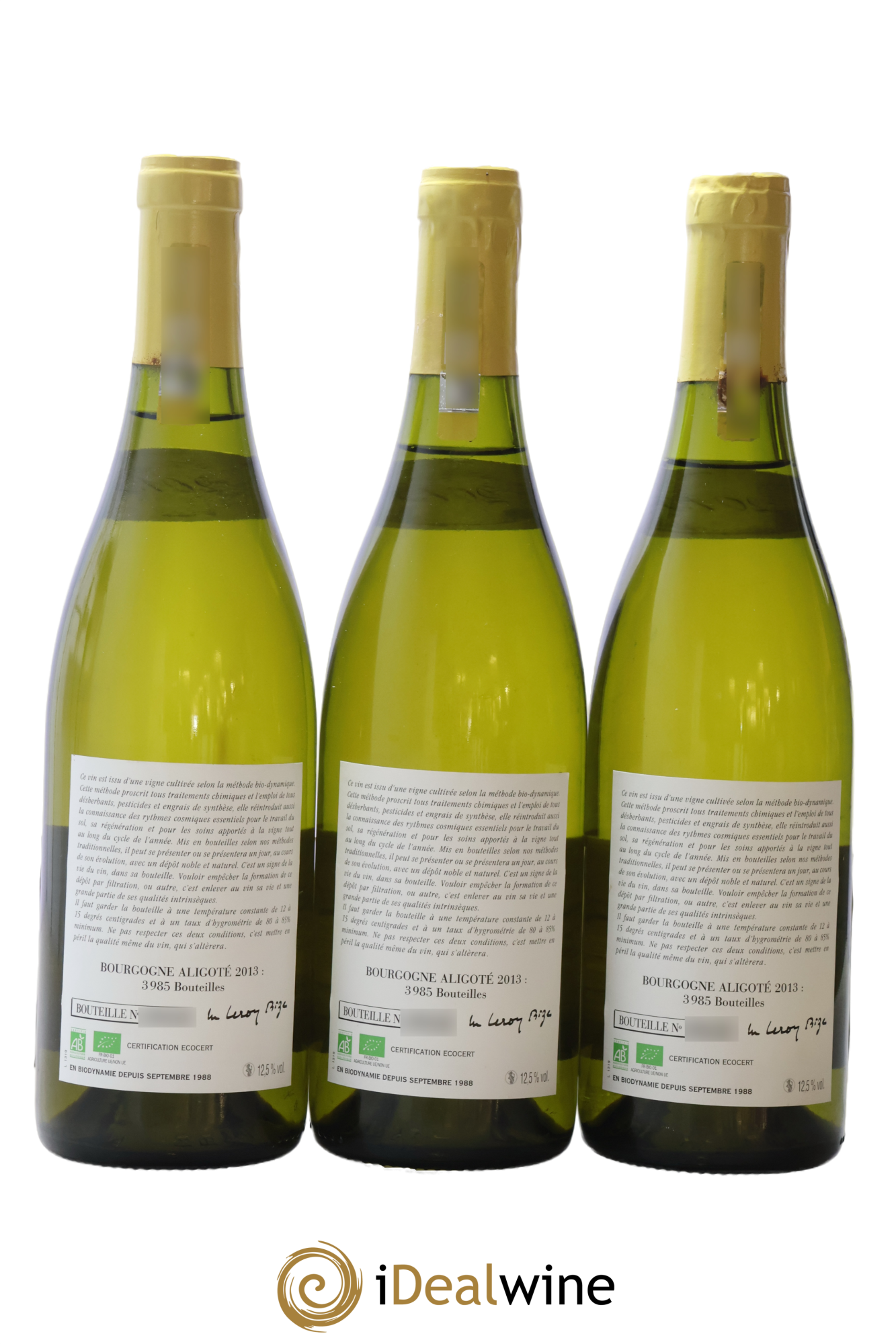 Bourgogne Aligoté Leroy (Domaine) 2013 - Posten von 3 Flaschen - 1