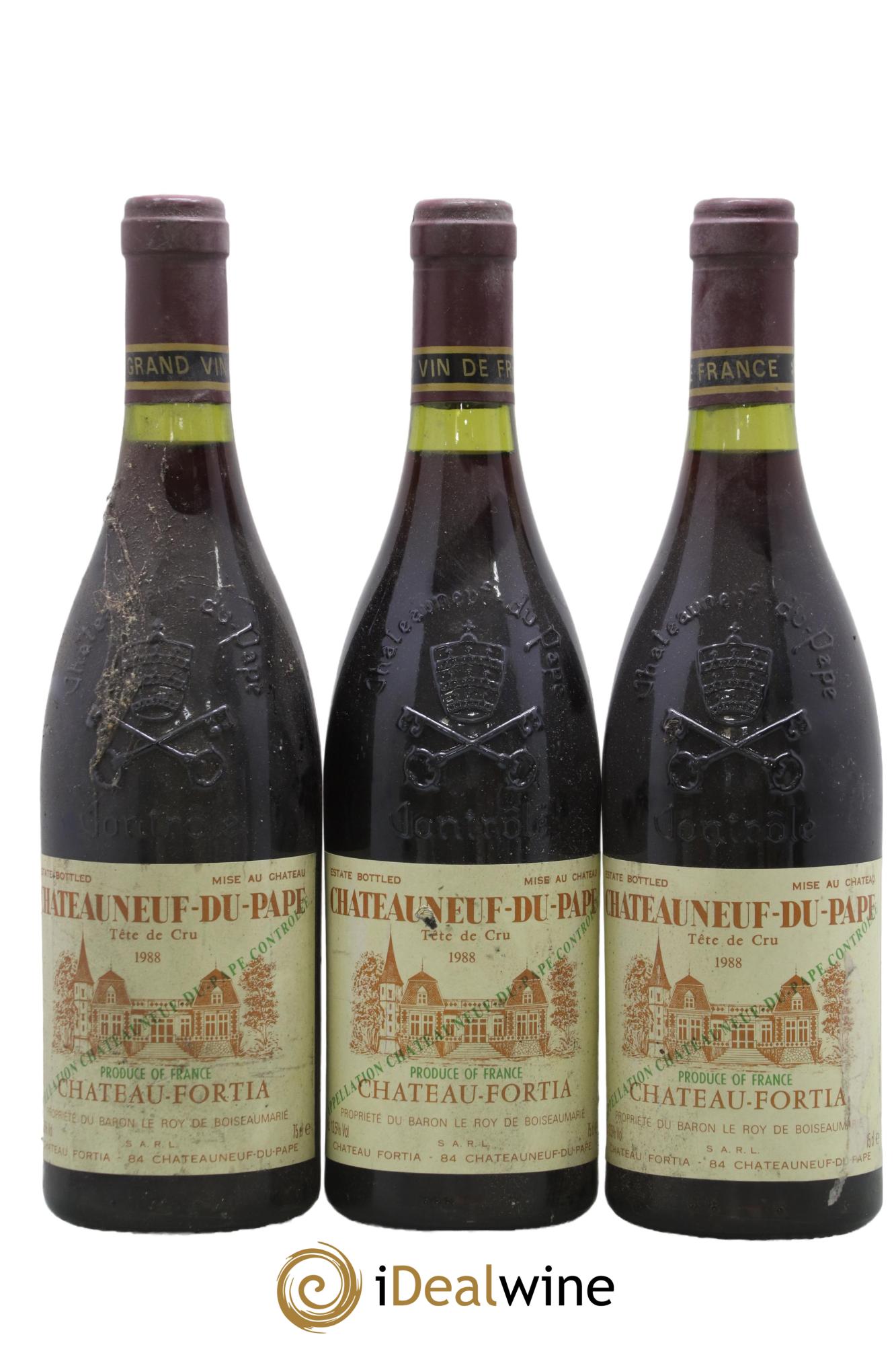 Châteauneuf-du-Pape Château Fortia 1988 - Lot of 3 bottles - 0