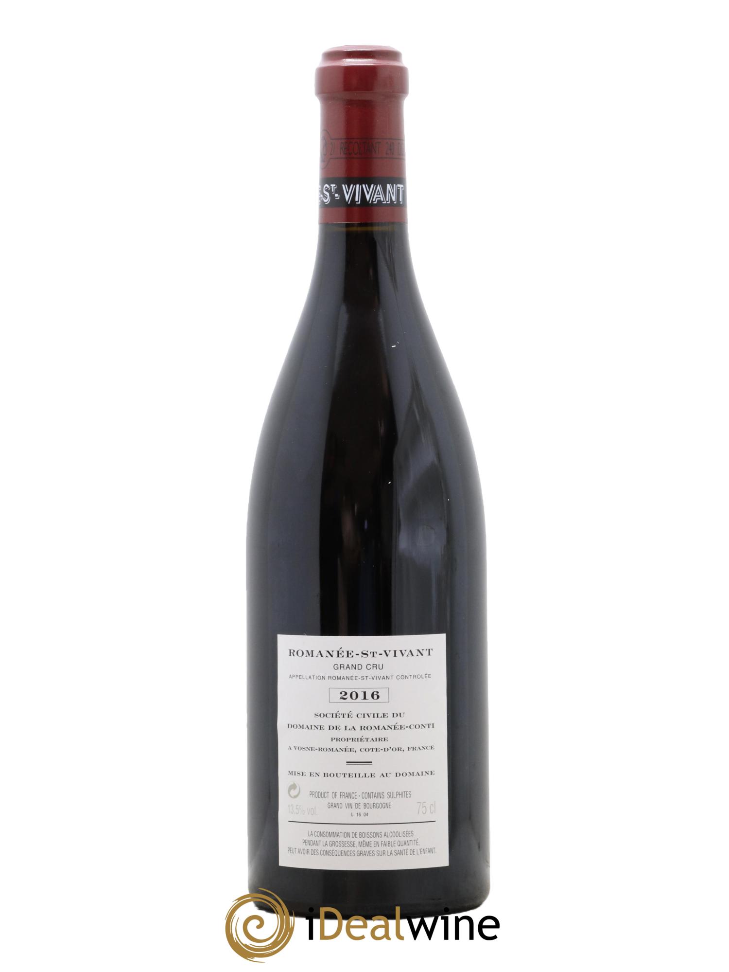 Romanée-Saint-Vivant Grand Cru Domaine de la Romanée-Conti  2016 - Lotto di 1 bottiglia - 1