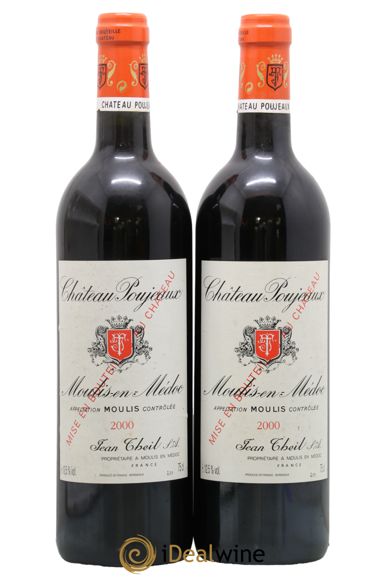 Château Poujeaux 2000 - Lot de 2 bouteilles - 0