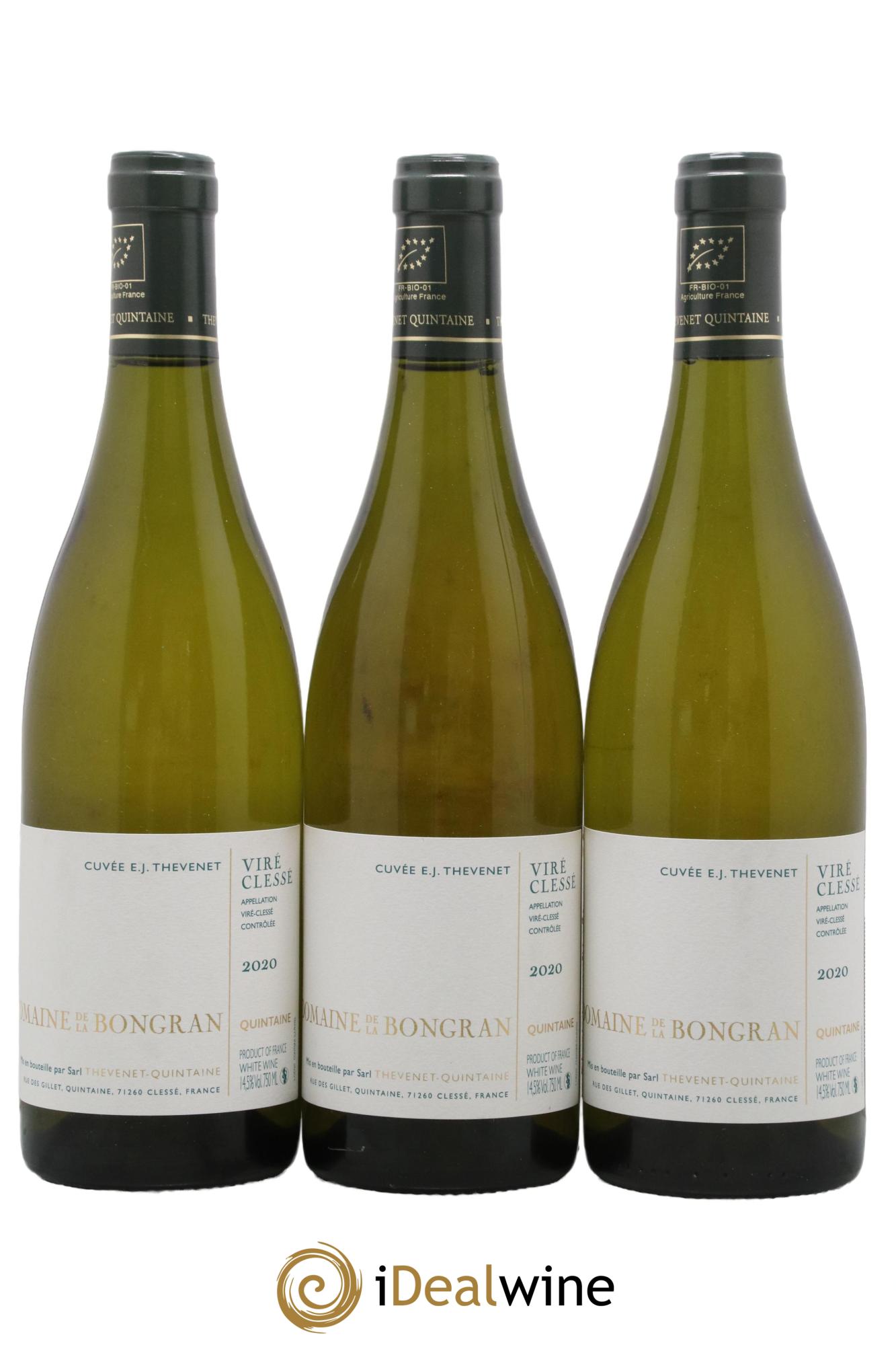 Viré-Clessé Cuvée E.J. Thevenet Domaine de la Bongran (J.Thevenet) Quintaine 2020 - Lot de 3 bouteilles - 0