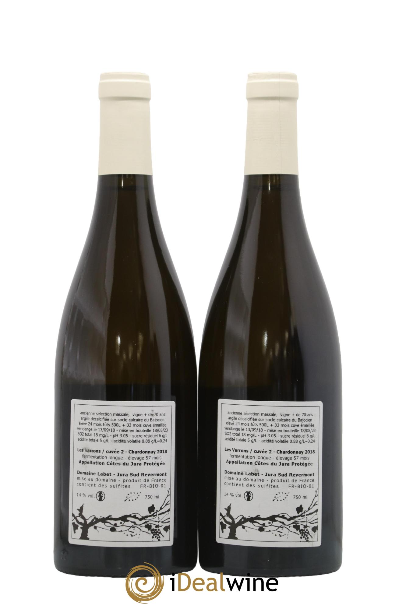 Côtes du Jura Les Varrons Cuvée 2 Fermentation Longue Labet (Domaine) 2018 - Lot de 2 bouteilles - 1